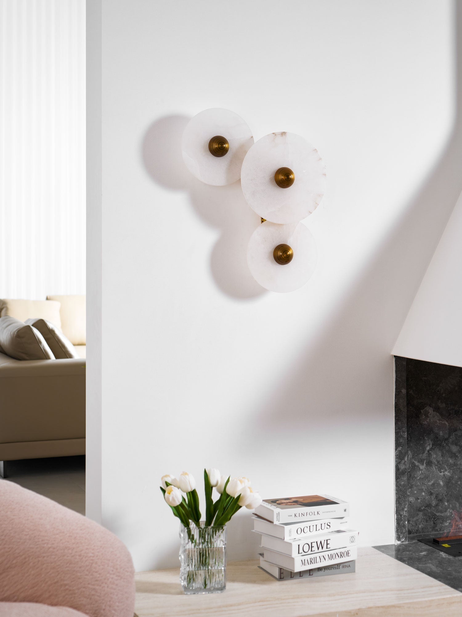 Selene Plafonnier Minimaliste en Albâtre