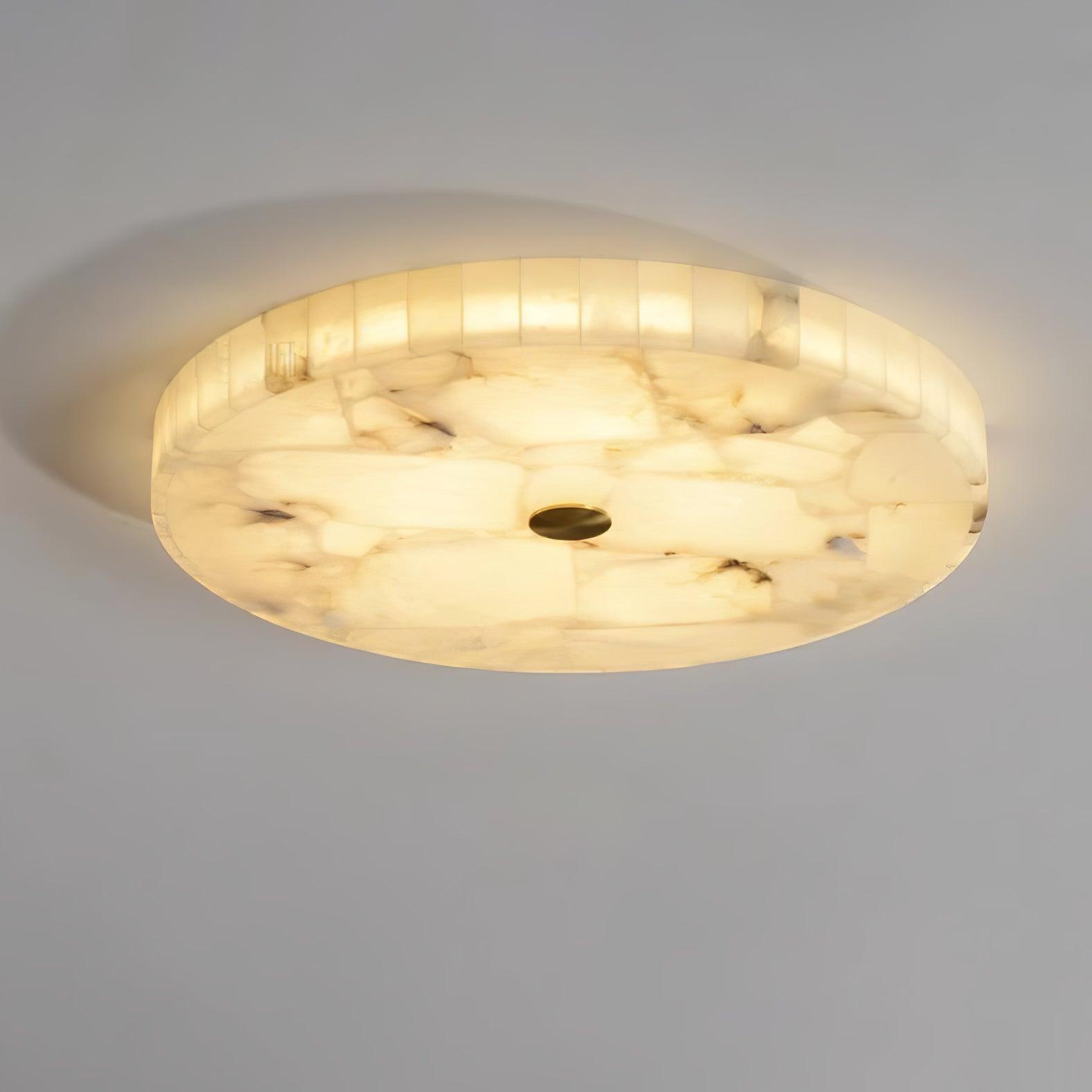 Ciphayra Lumière Plafonnière Ronde Minimaliste en Albâtre