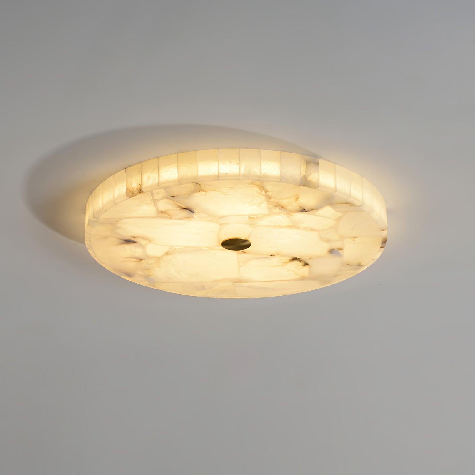 Ciphayra Lumière Plafonnière Ronde Minimaliste en Albâtre