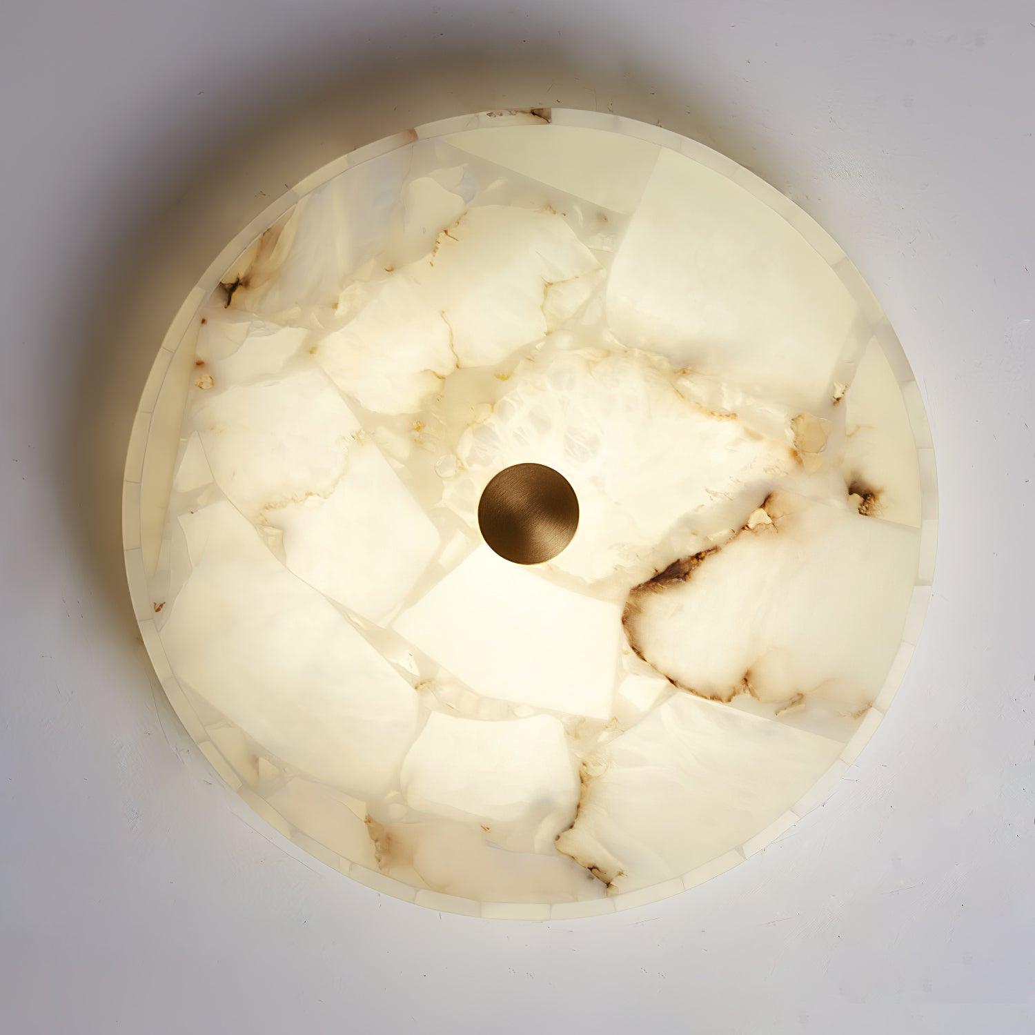 Ciphayra Lumière Plafonnière Ronde Minimaliste en Albâtre