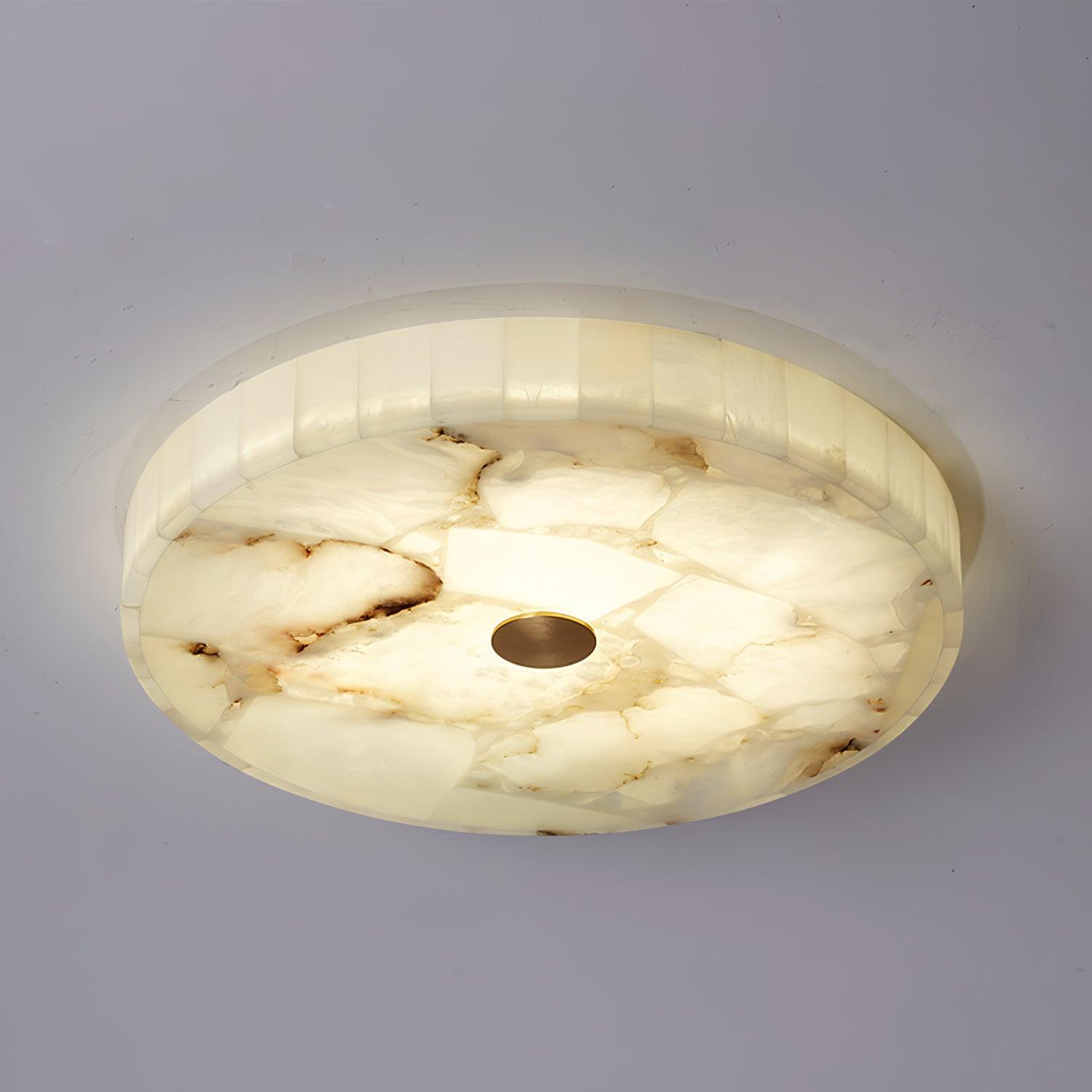 Ciphayra Lumière Plafonnière Ronde Minimaliste en Albâtre