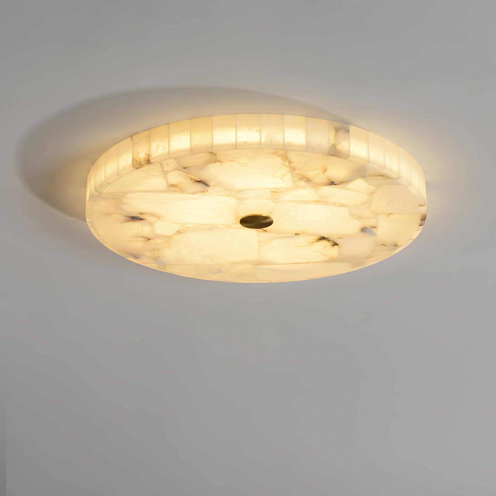 Ciphayra Lumière Plafonnière Ronde Minimaliste en Albâtre