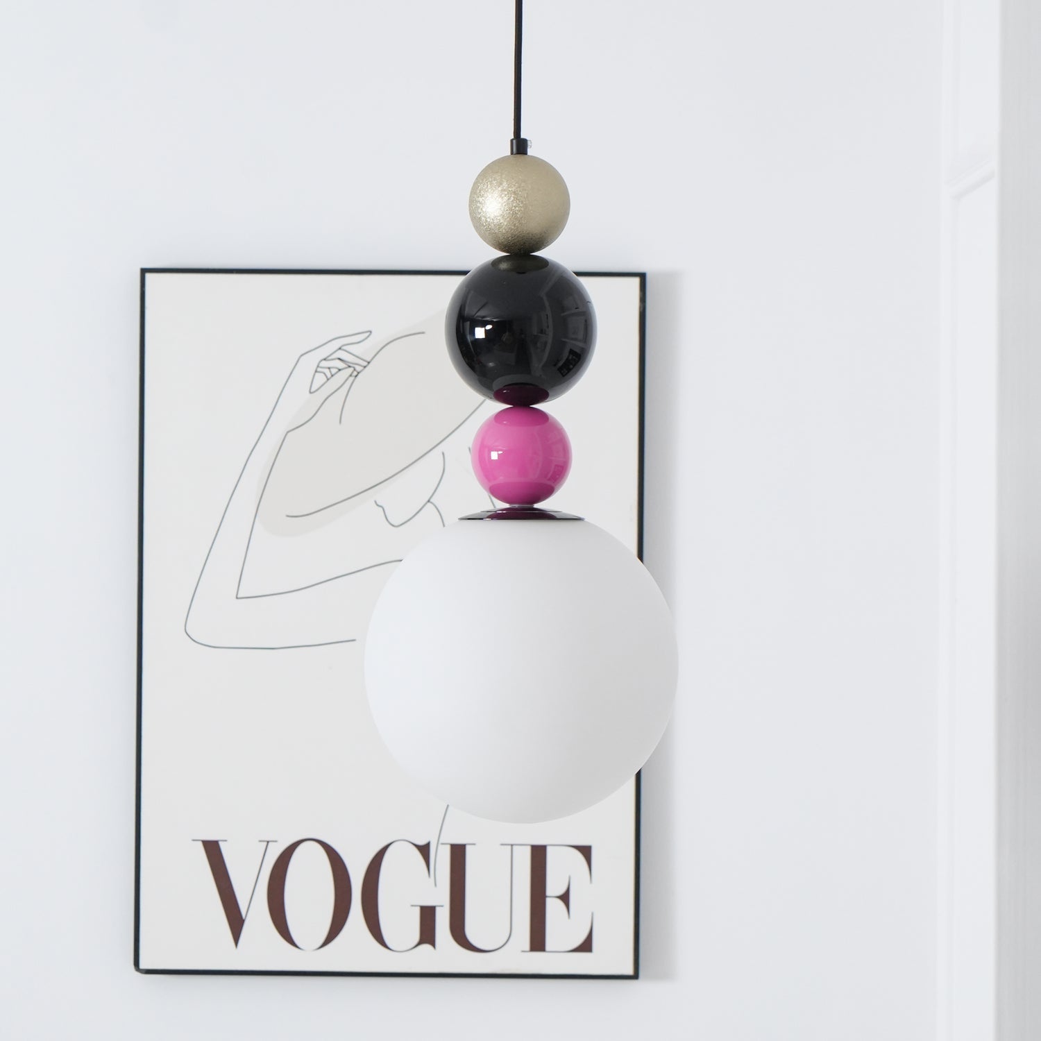 Eshaisra Nordic Art Rond Billes Empilage Verre Pendentif Lampe