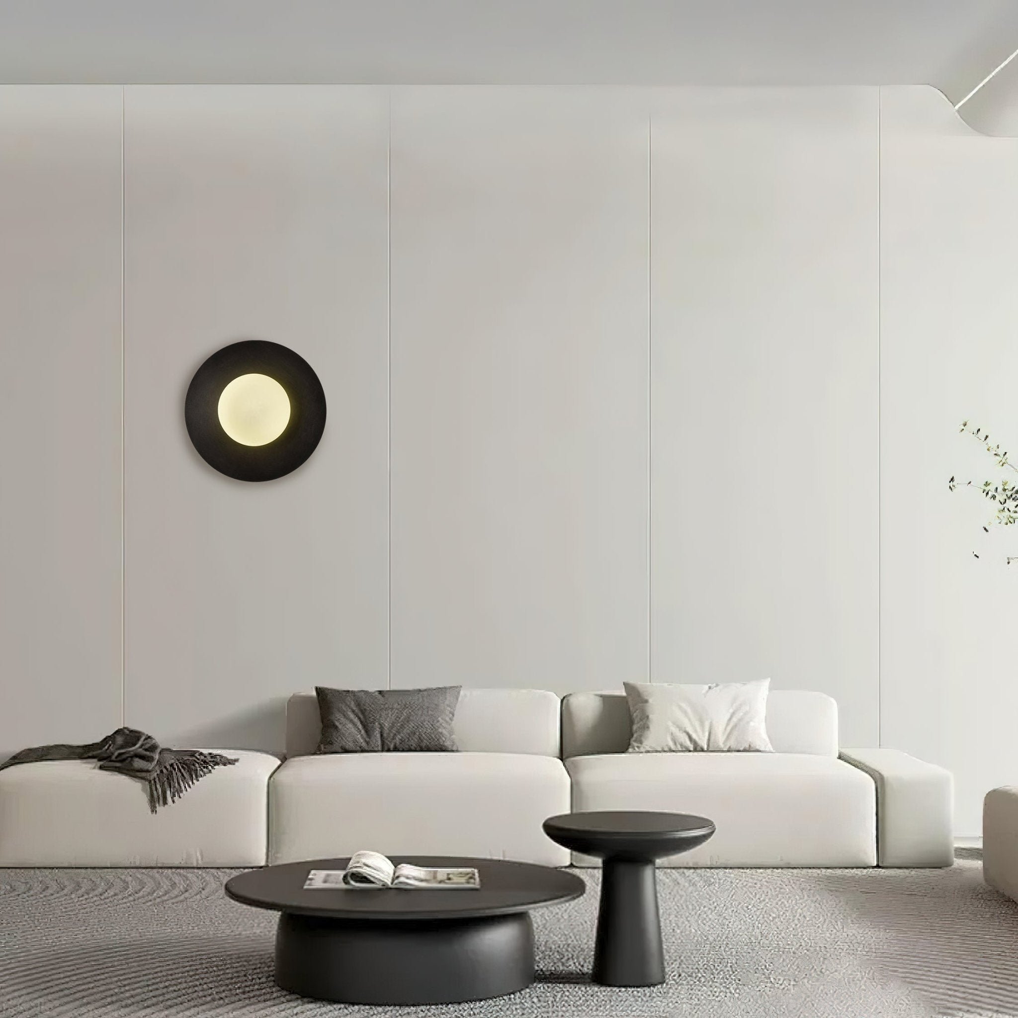 Godfrey Applique Murale Ronde Art Minimaliste en Laiton et Verre