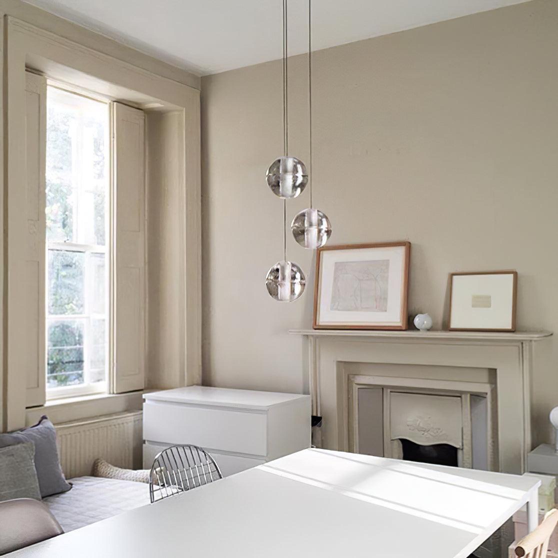 Round Lustre Groupe Suspendu Gouttes de Cristal