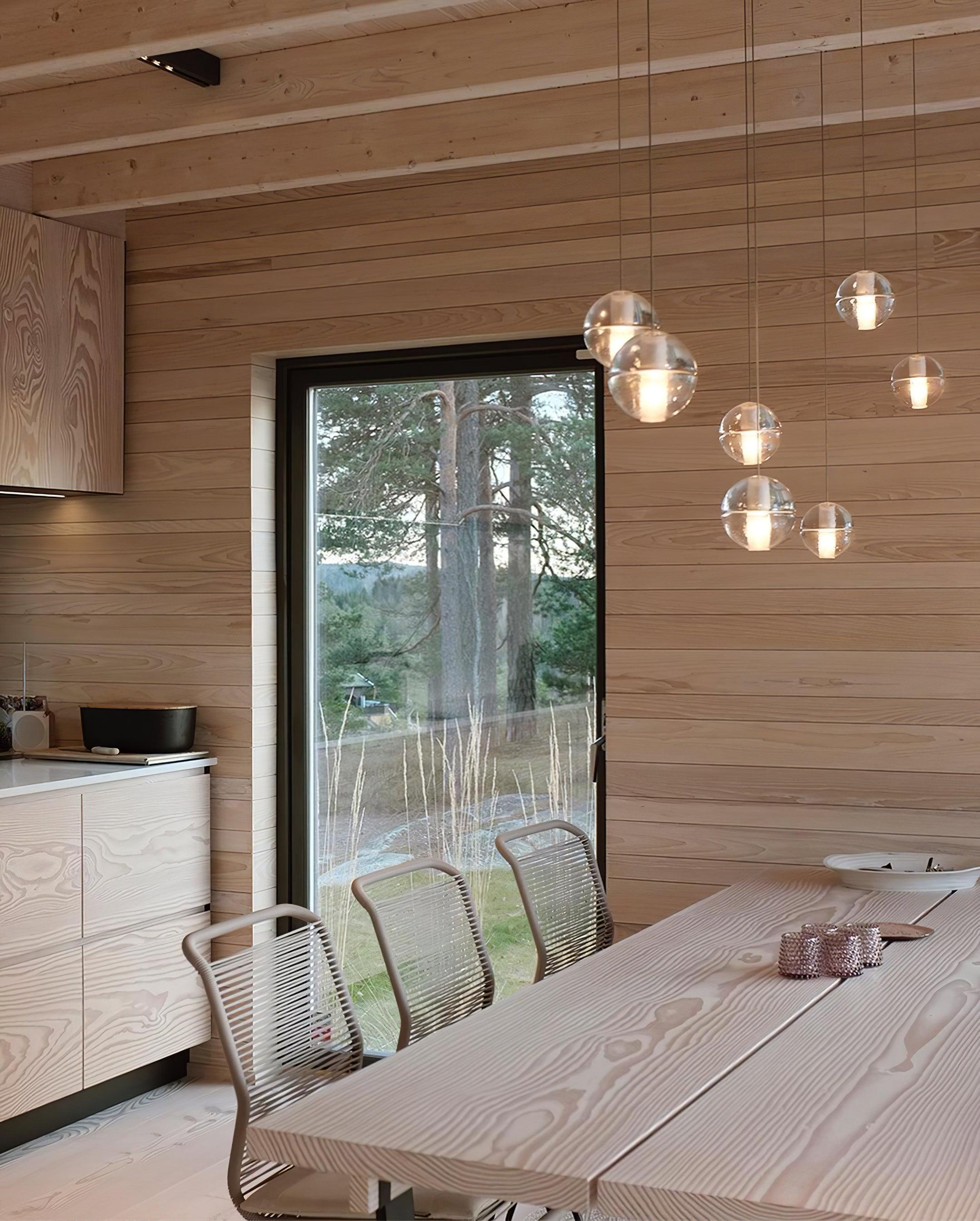 Round Lustre Groupe Suspendu Gouttes de Cristal