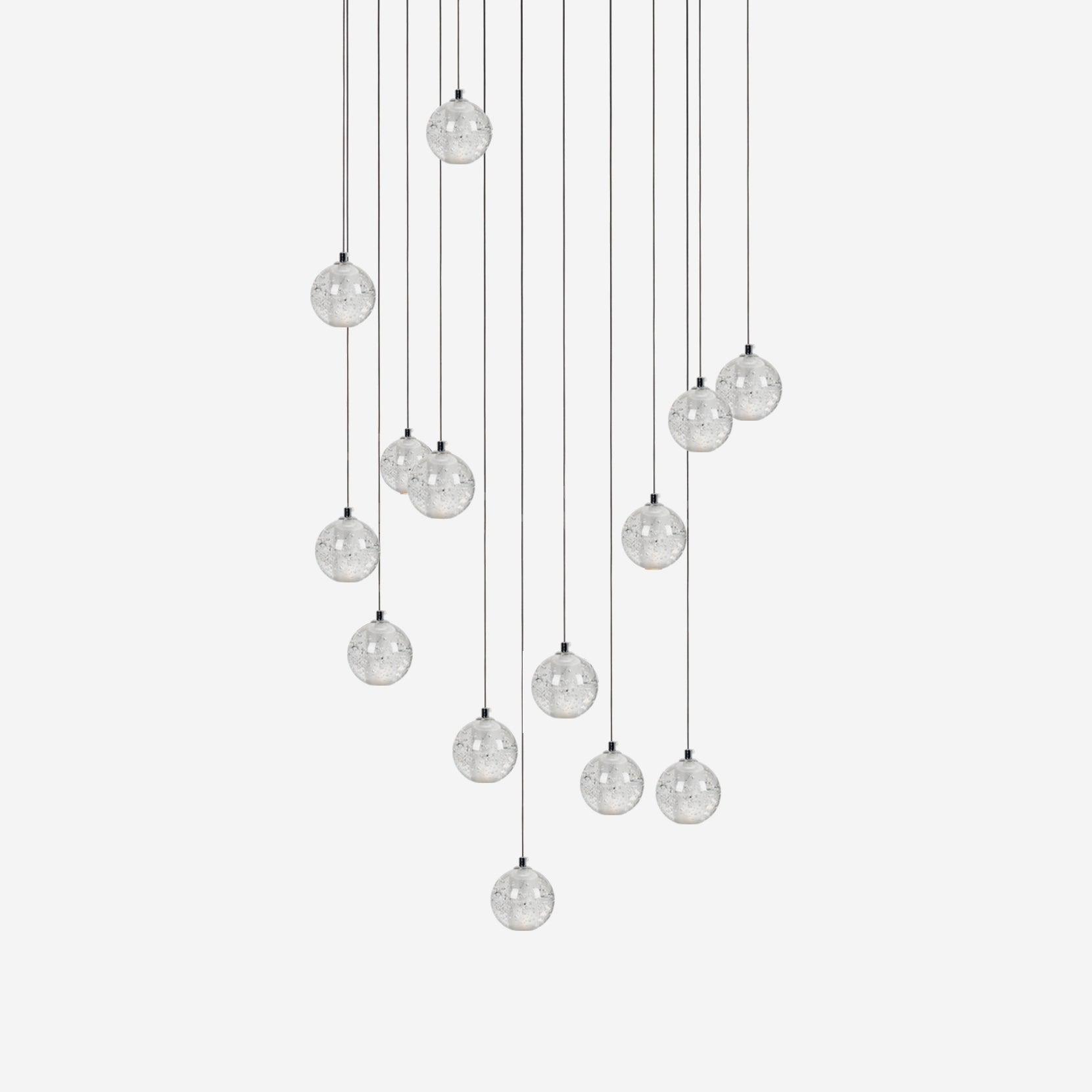 Round Lustre Groupe Suspendu Gouttes de Cristal
