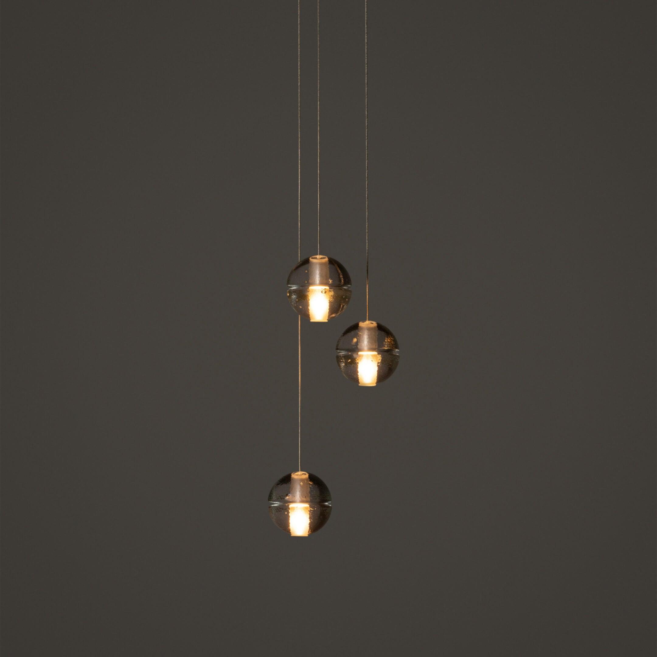 Round Lustre Groupe Suspendu Gouttes de Cristal