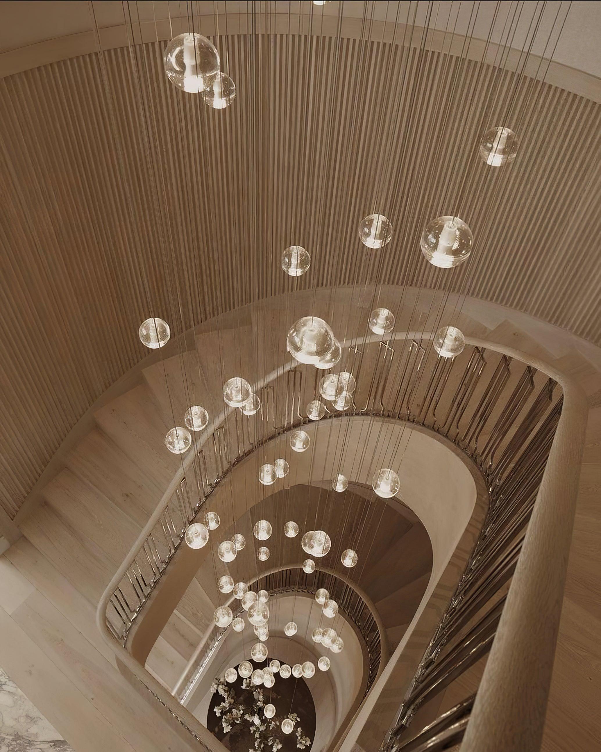 Round Lustre Groupe Suspendu Gouttes de Cristal