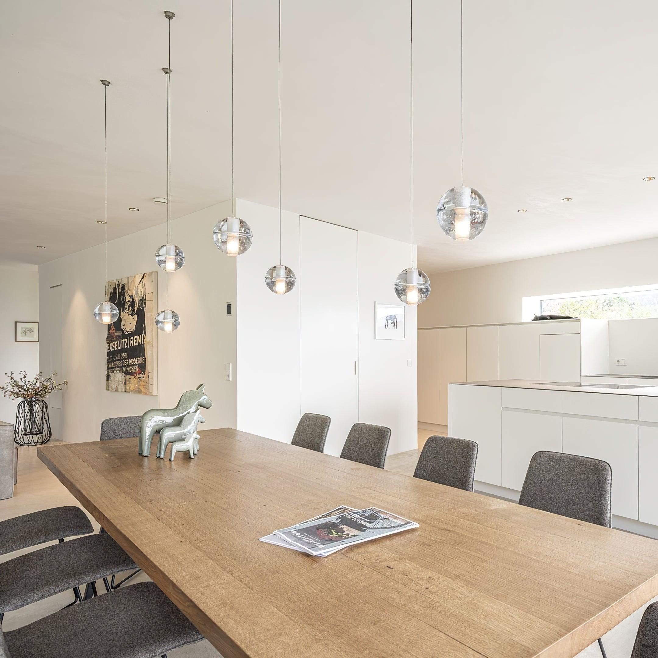 Round Lustre Groupe Suspendu Gouttes de Cristal