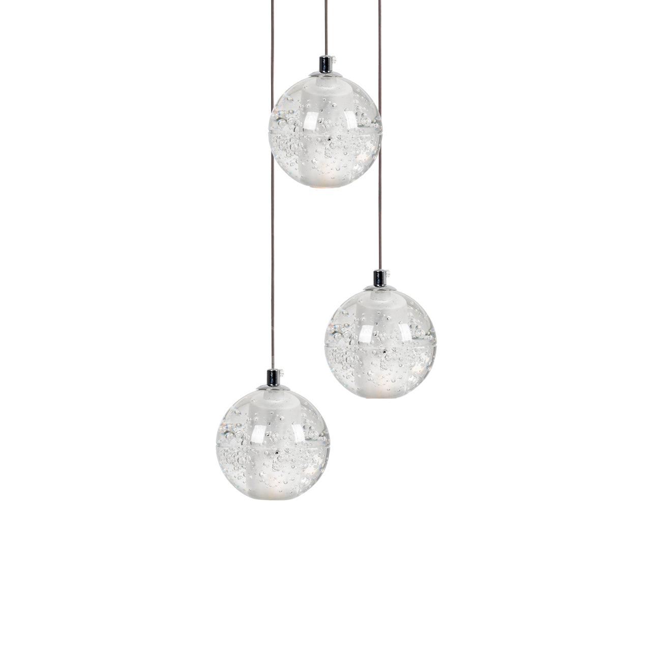 Round Lustre Groupe Suspendu Gouttes de Cristal