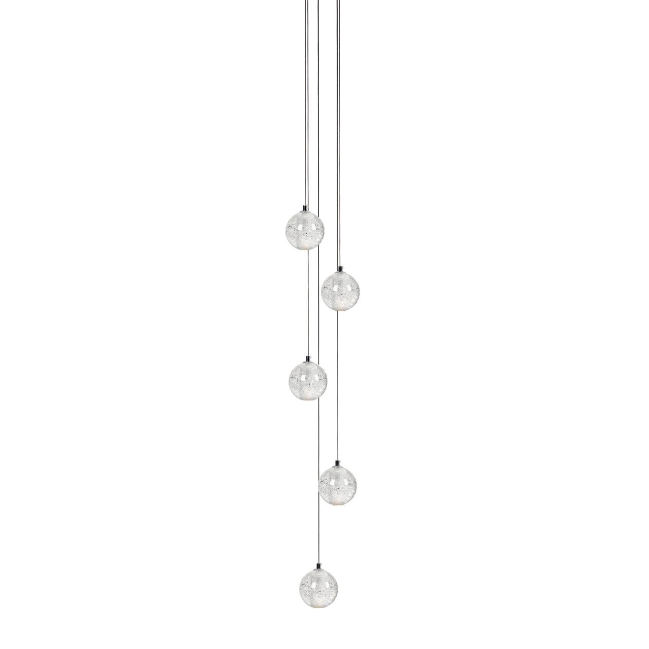 Round Lustre Groupe Suspendu Gouttes de Cristal