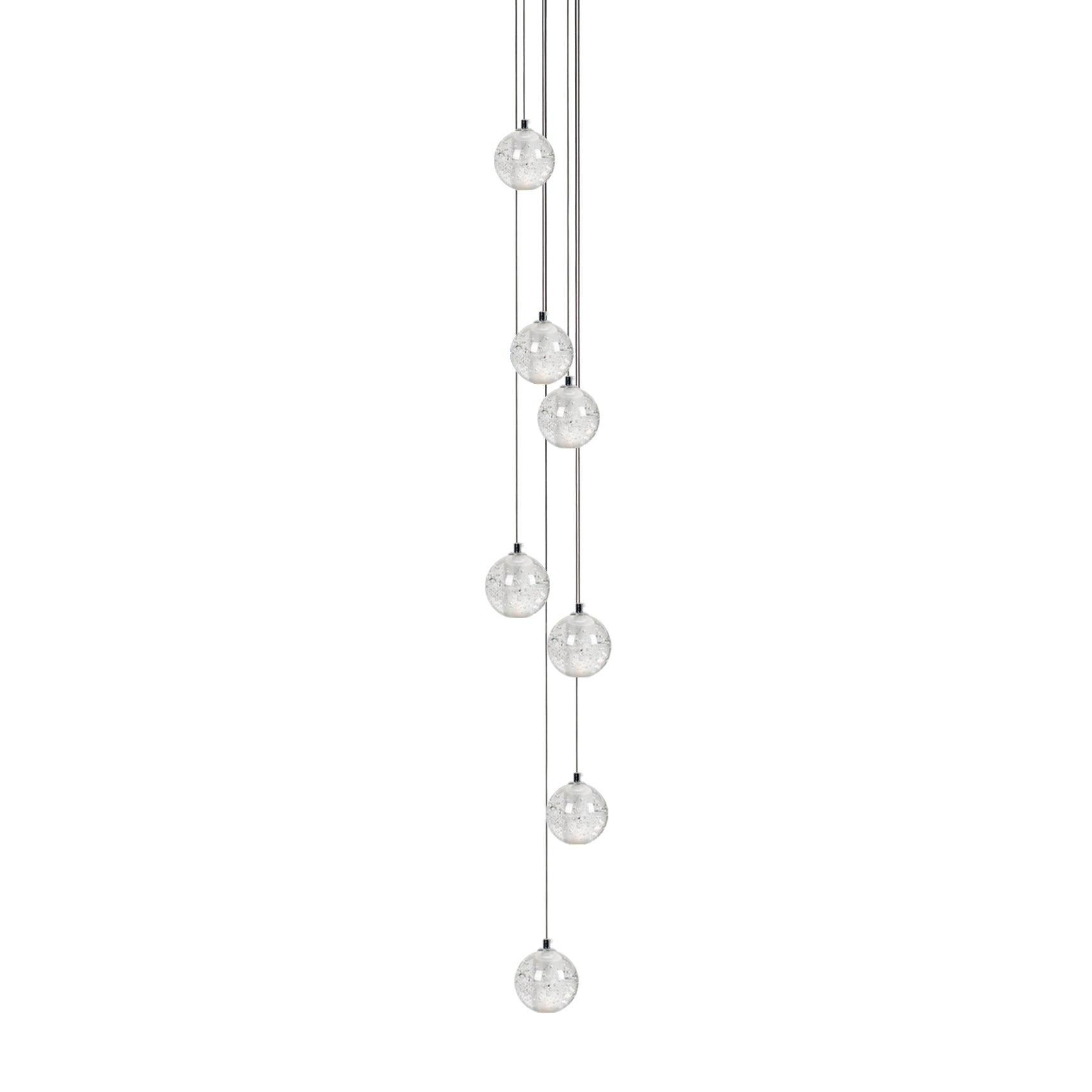 Round Lustre Groupe Suspendu Gouttes de Cristal