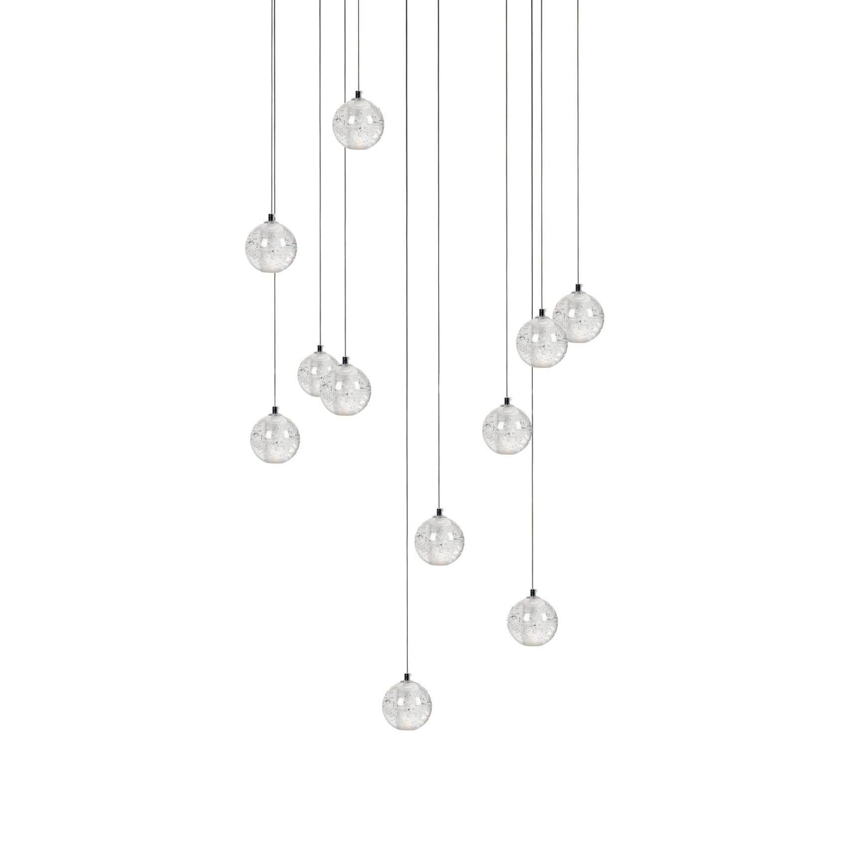 Round Lustre Groupe Suspendu Gouttes de Cristal