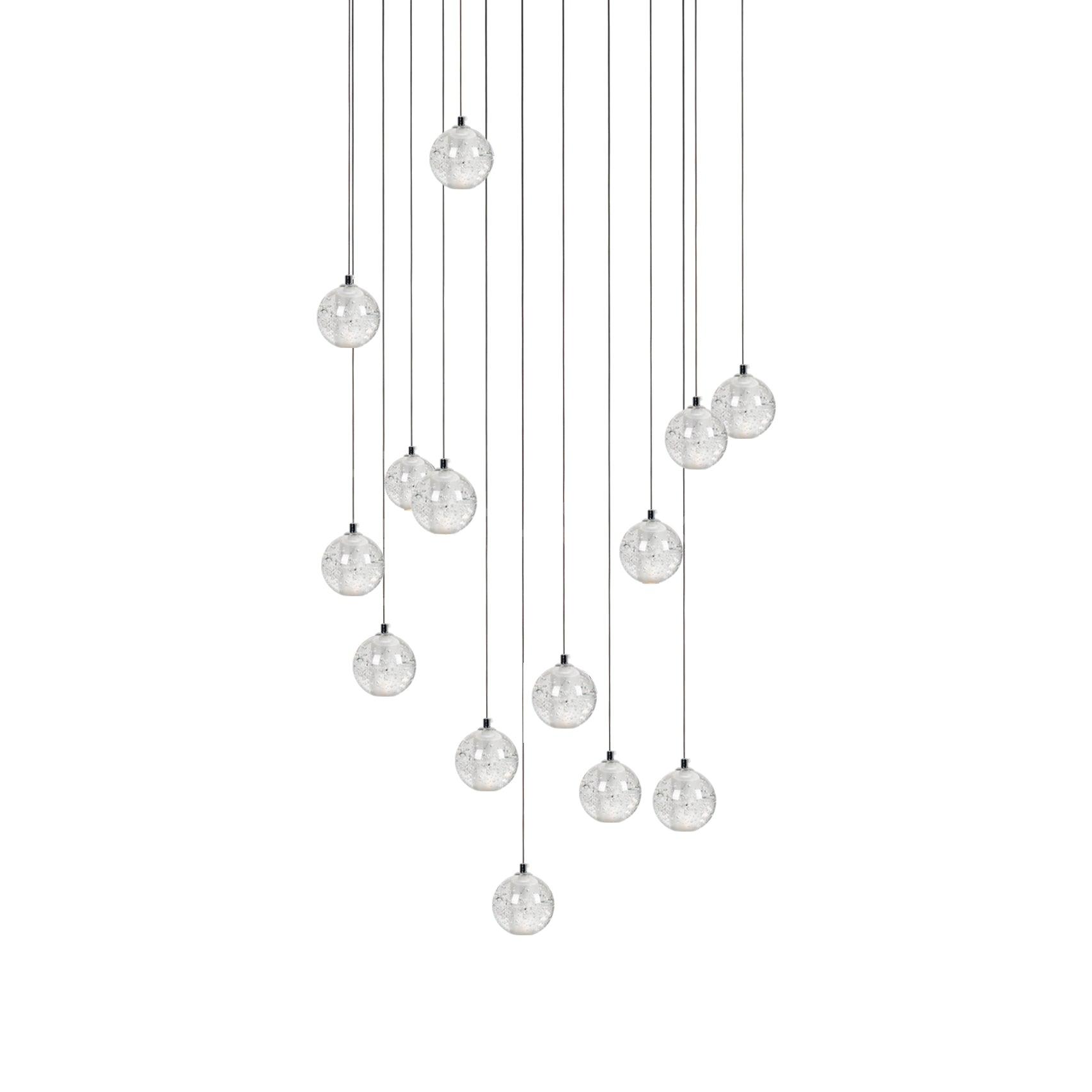 Round Lustre Groupe Suspendu Gouttes de Cristal