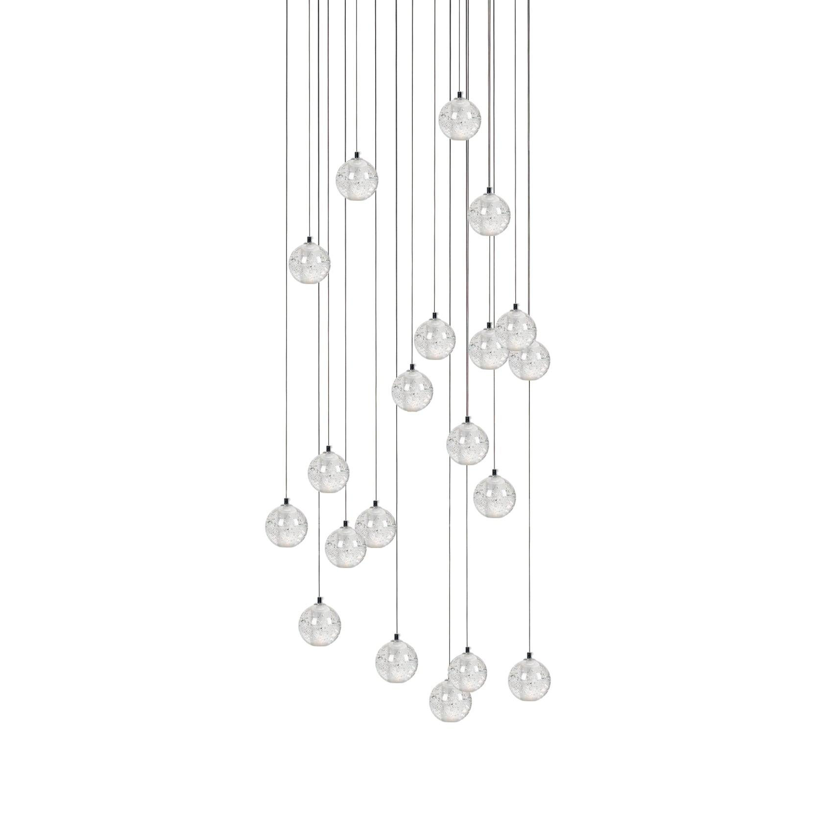 Round Lustre Groupe Suspendu Gouttes de Cristal