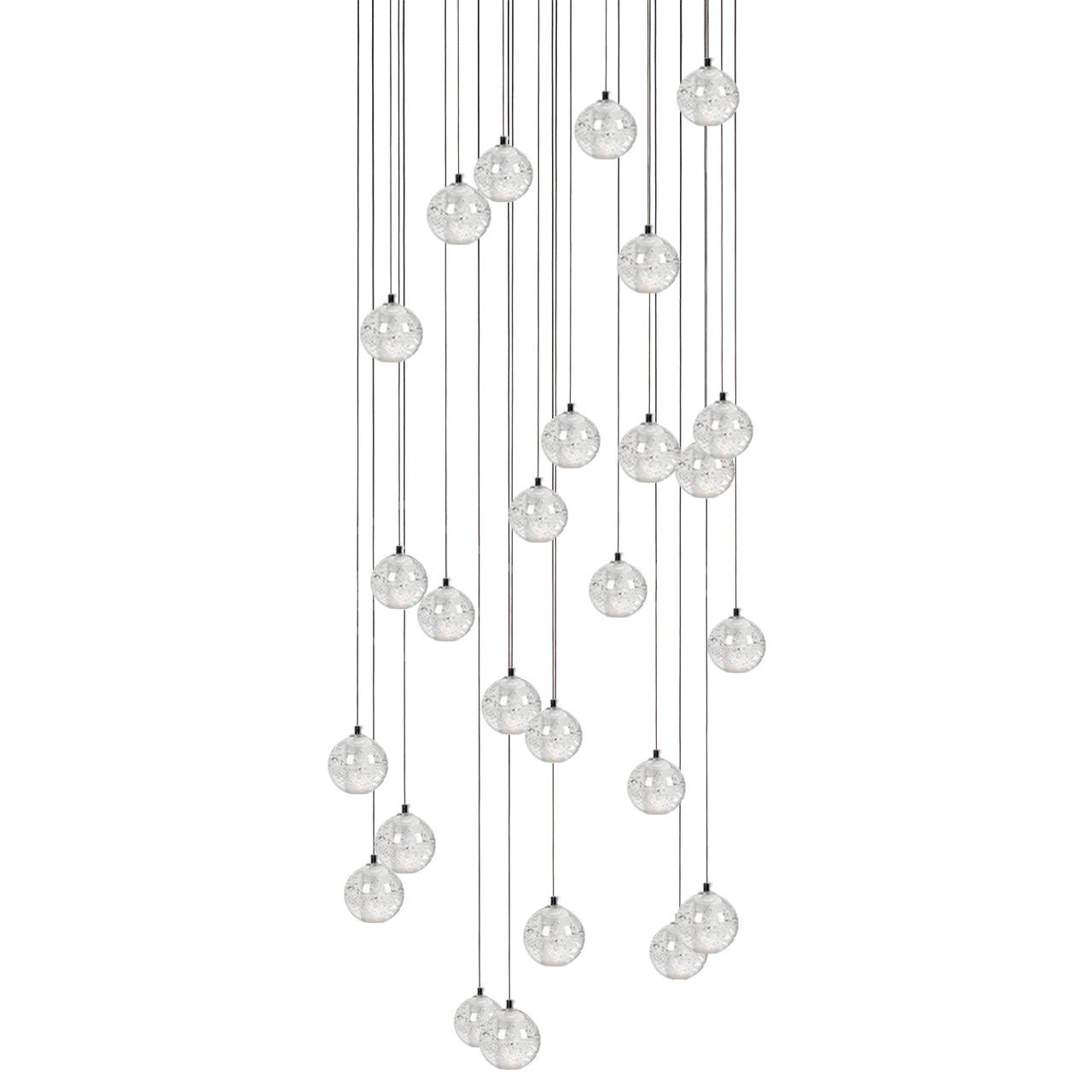 Round Lustre Groupe Suspendu Gouttes de Cristal