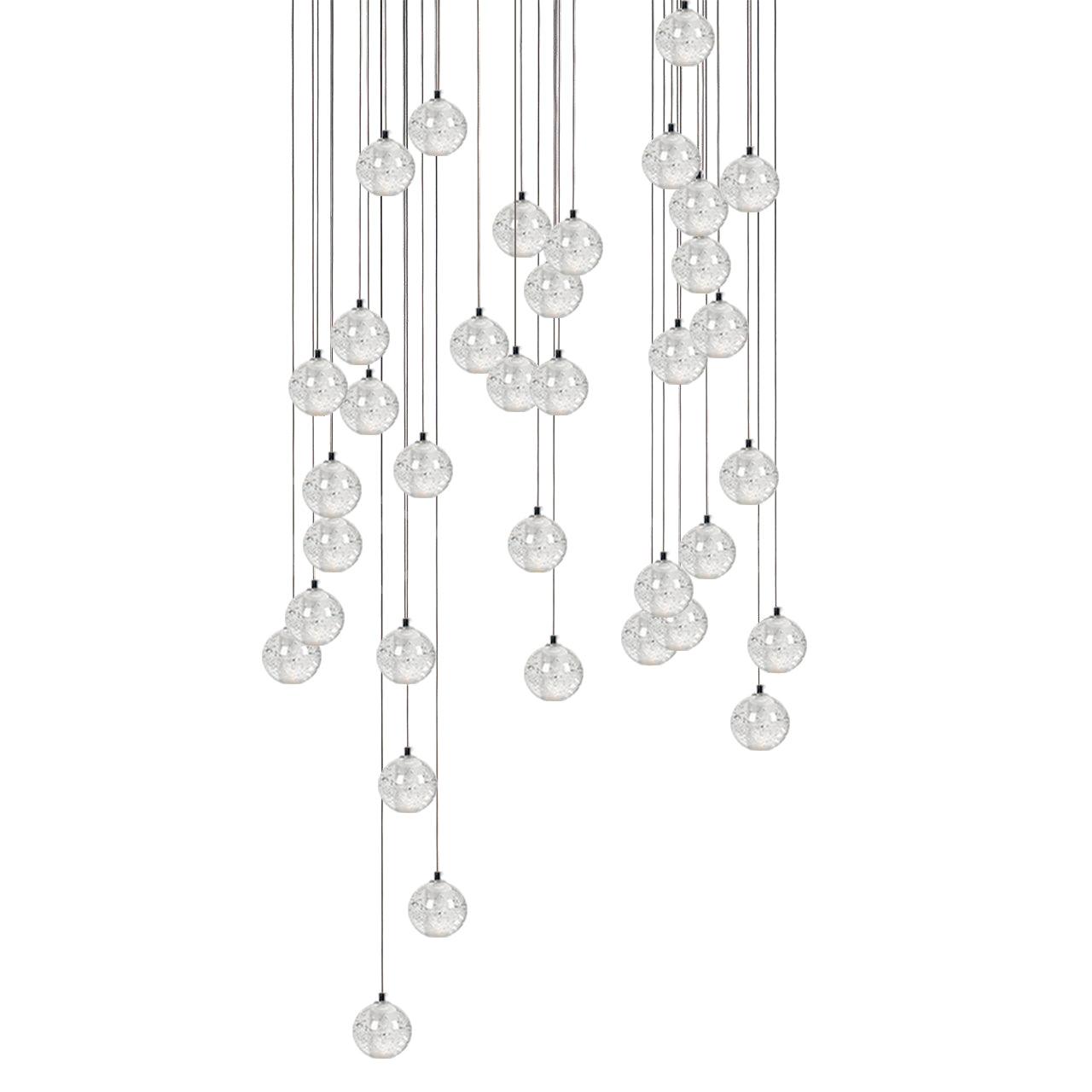Round Lustre Groupe Suspendu Gouttes de Cristal
