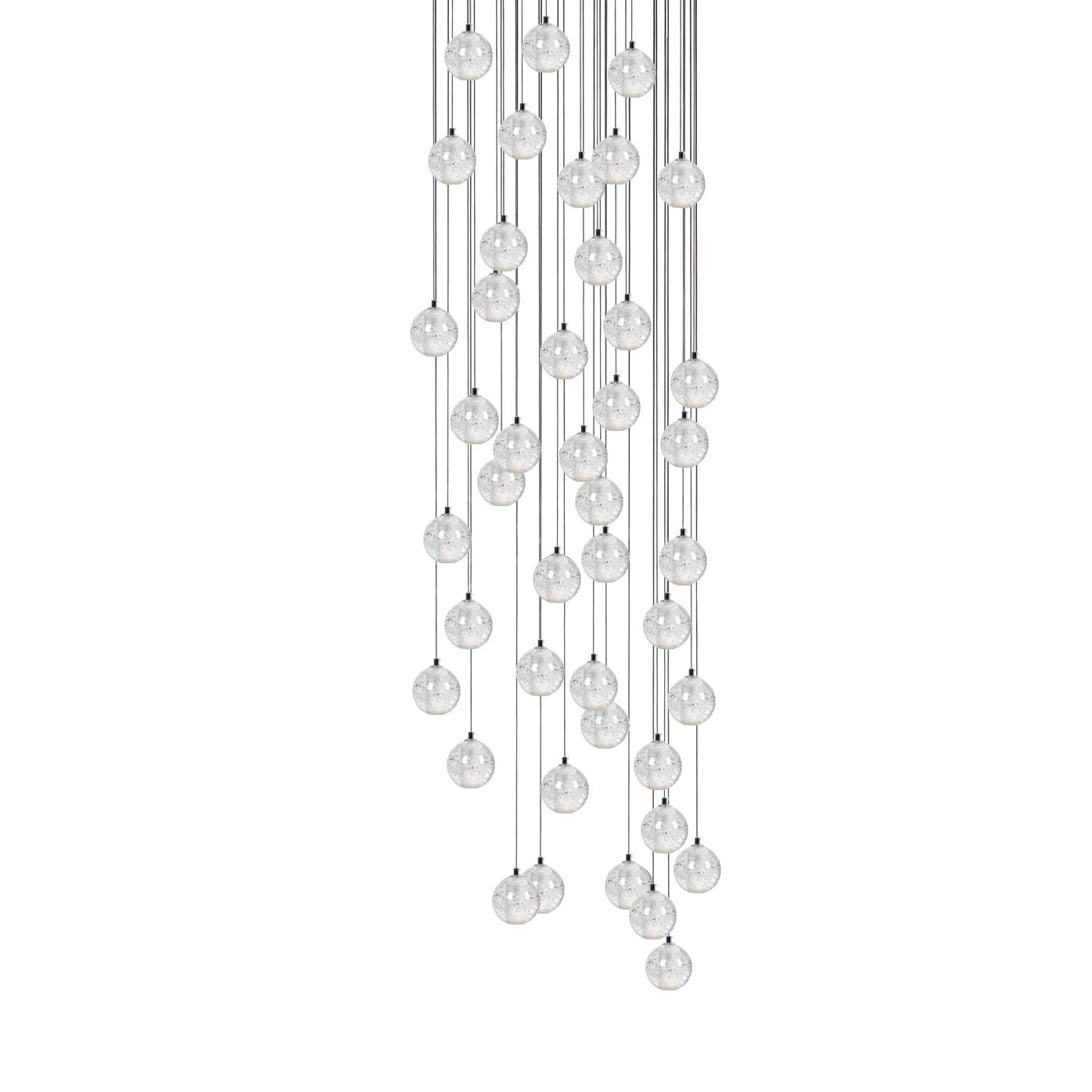 Round Lustre Groupe Suspendu Gouttes de Cristal