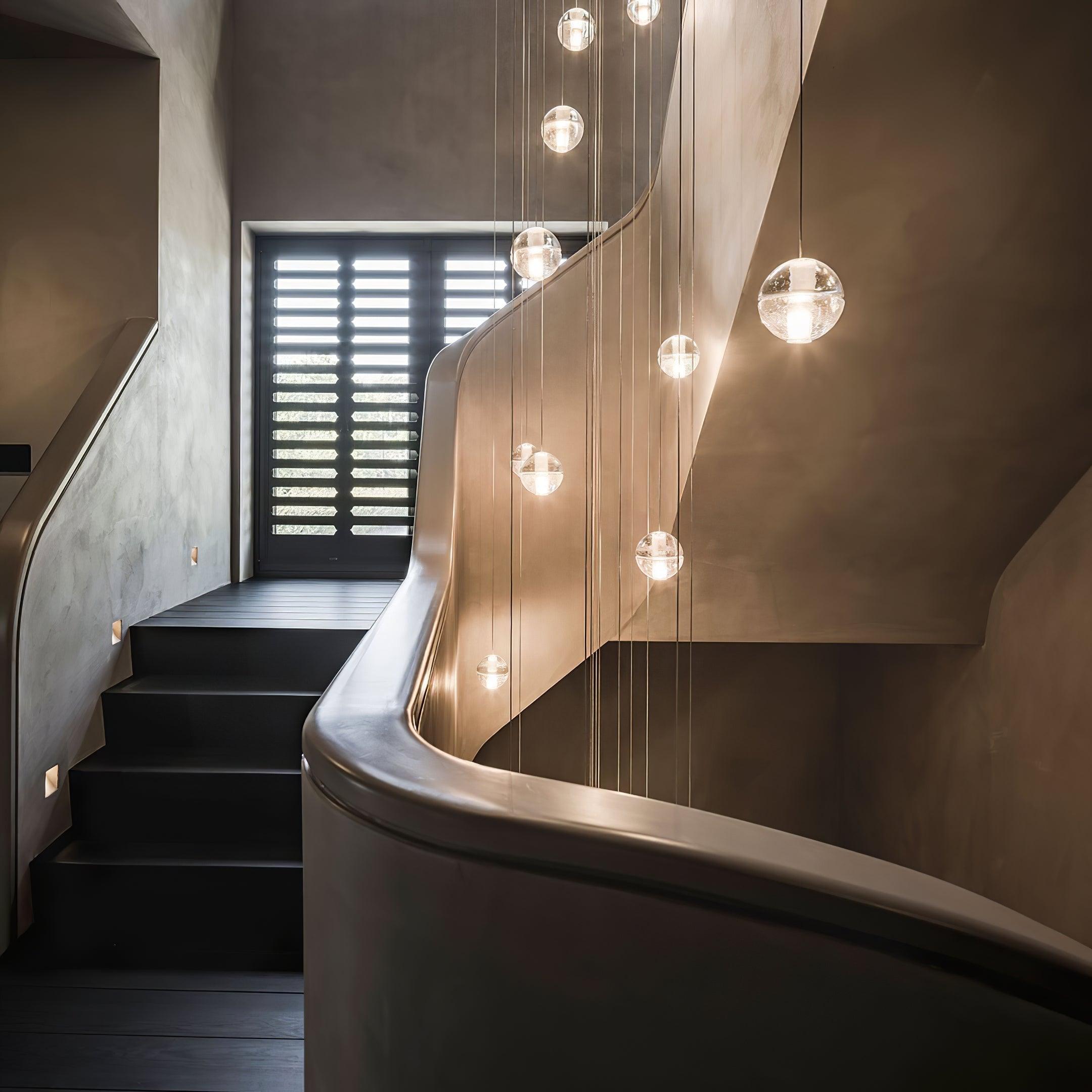 Round Lustre Groupe Suspendu Gouttes de Cristal