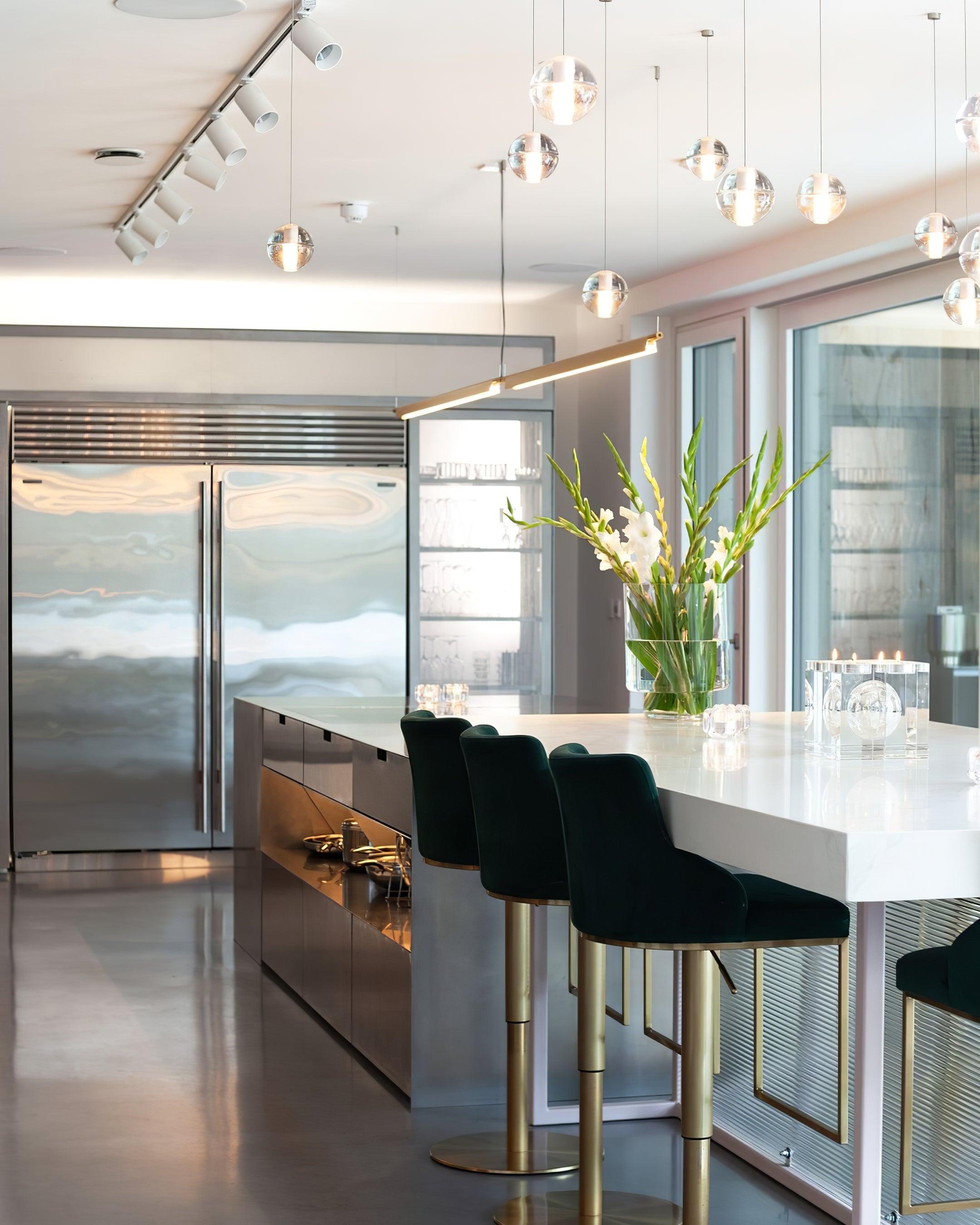 Round Lustre Groupe Suspendu Gouttes de Cristal