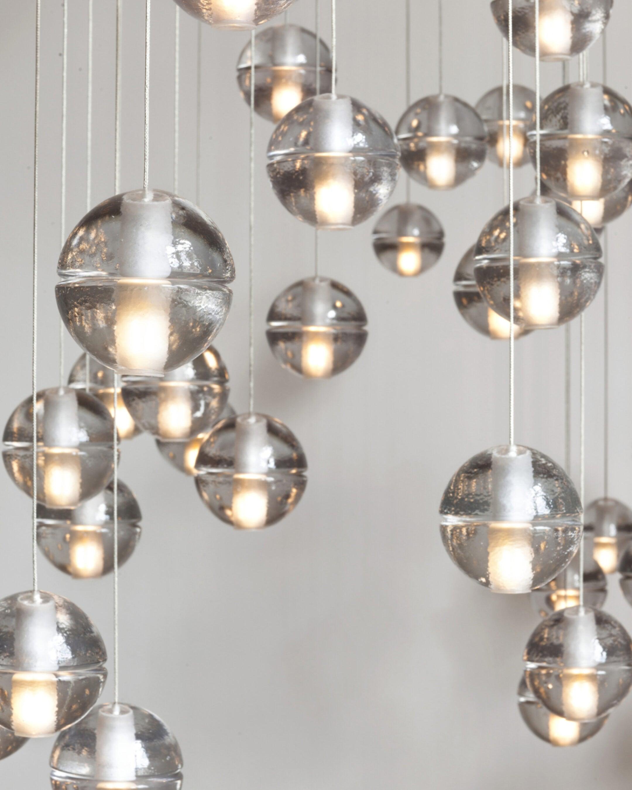 Round Lustre Groupe Suspendu Gouttes de Cristal