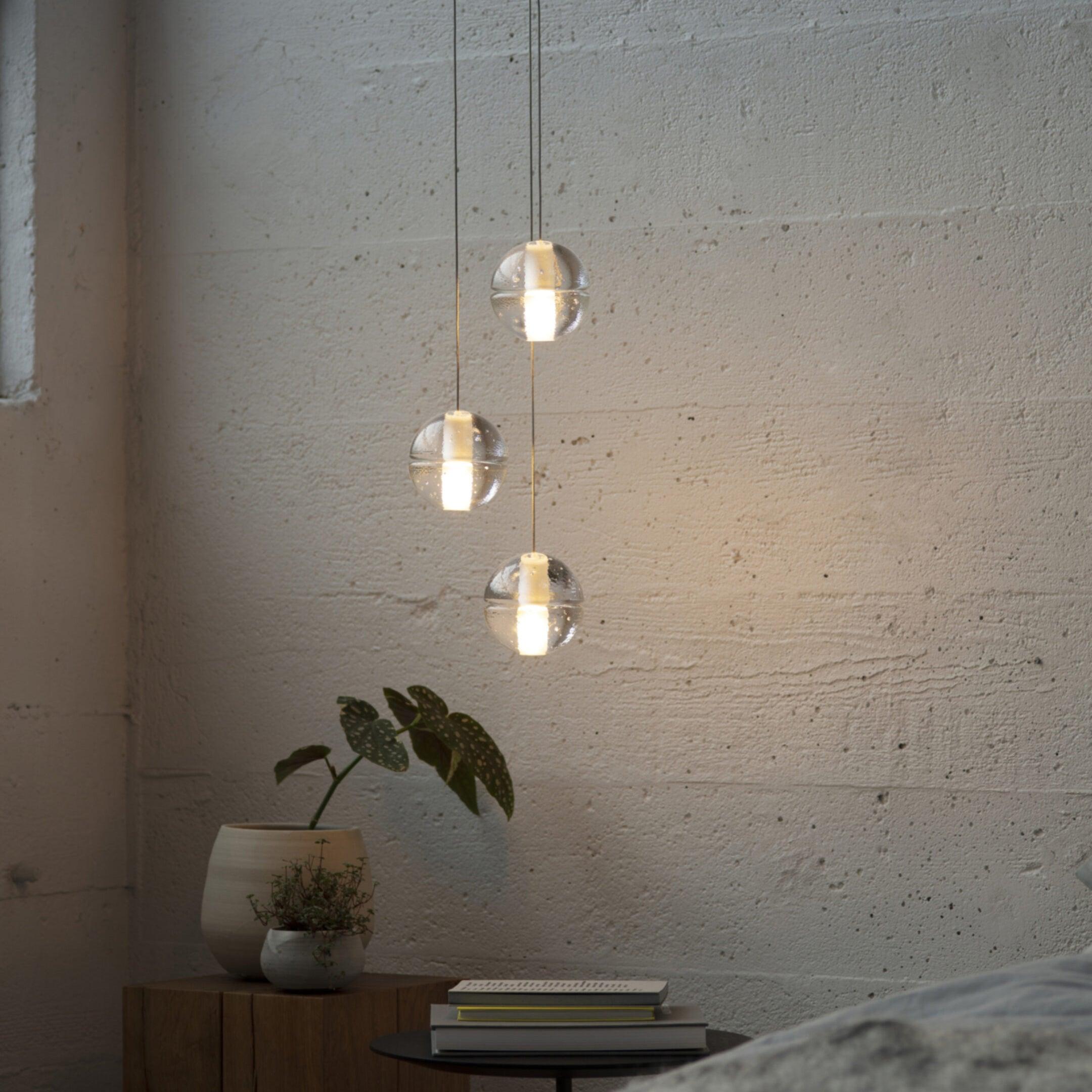 Round Lustre Groupe Suspendu Gouttes de Cristal