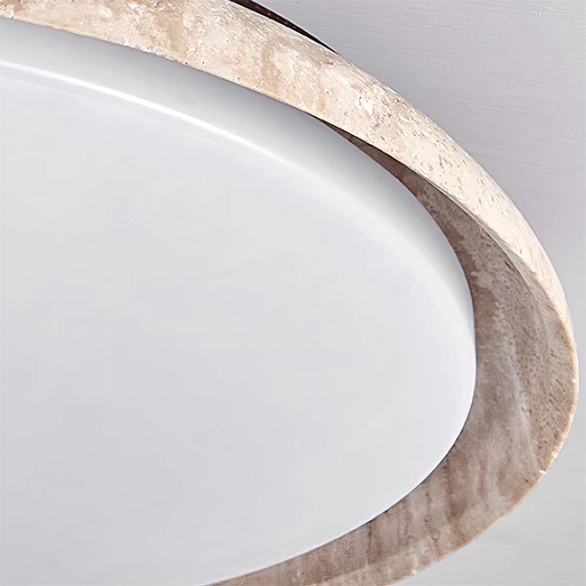 Halo Plafonnier Rond Minimaliste en Travertin