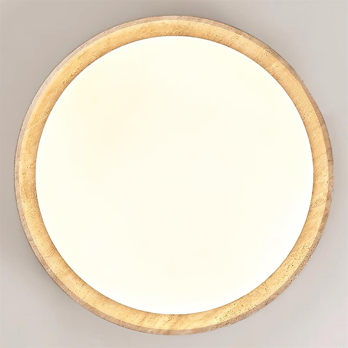 Halo Plafonnier Rond Minimaliste en Travertin