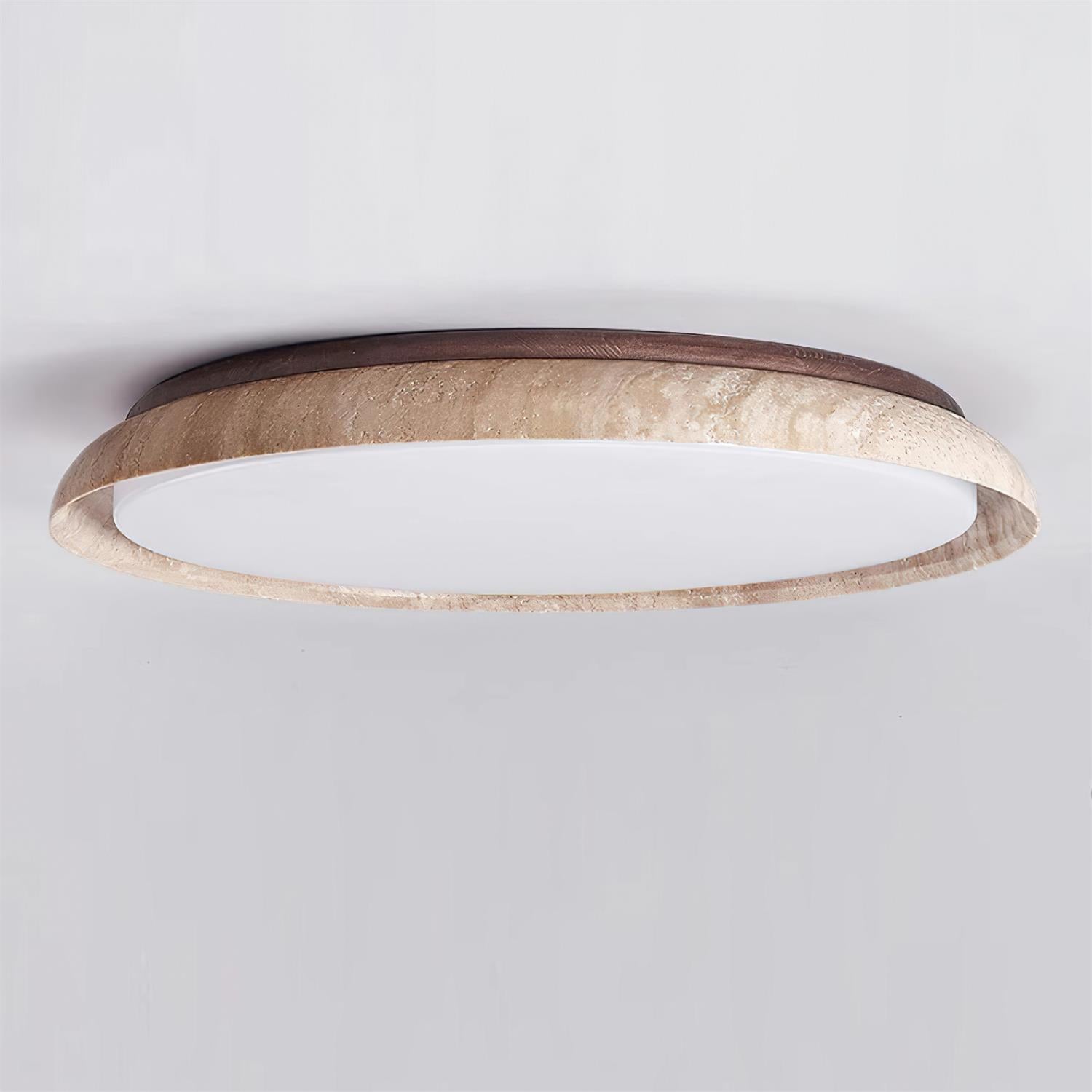 Halo Plafonnier Rond Minimaliste en Travertin