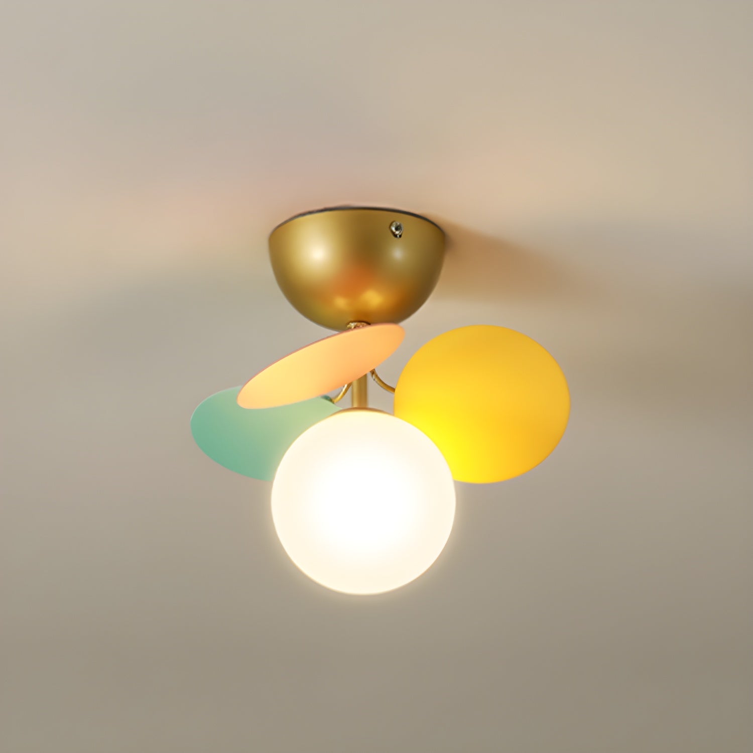 Solara Plafonnier Rond Macaron aux Couleurs Pastel