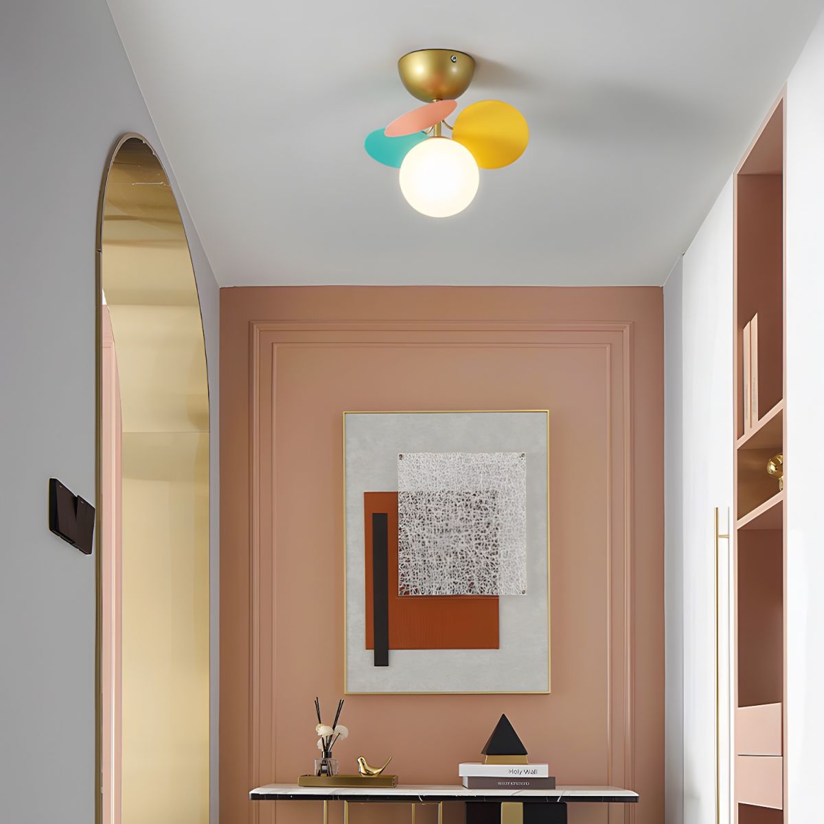Solara Plafonnier Rond Macaron aux Couleurs Pastel