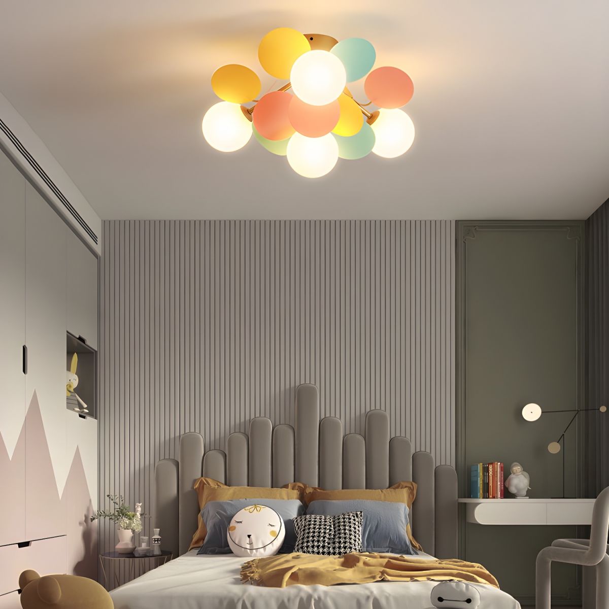 Solara Plafonnier Rond Macaron aux Couleurs Pastel