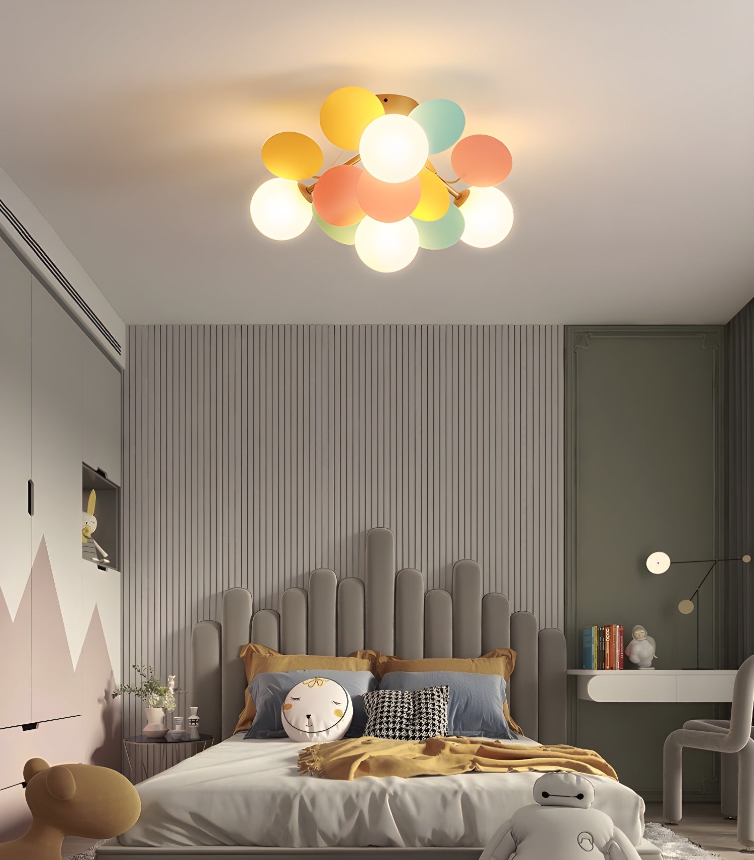 Solara Plafonnier Rond Macaron aux Couleurs Pastel