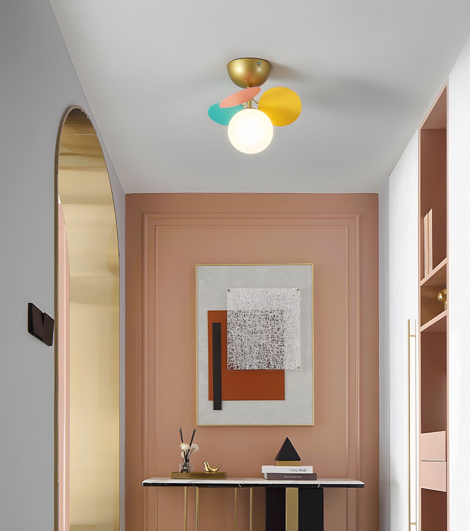 Solara Plafonnier Rond Macaron aux Couleurs Pastel