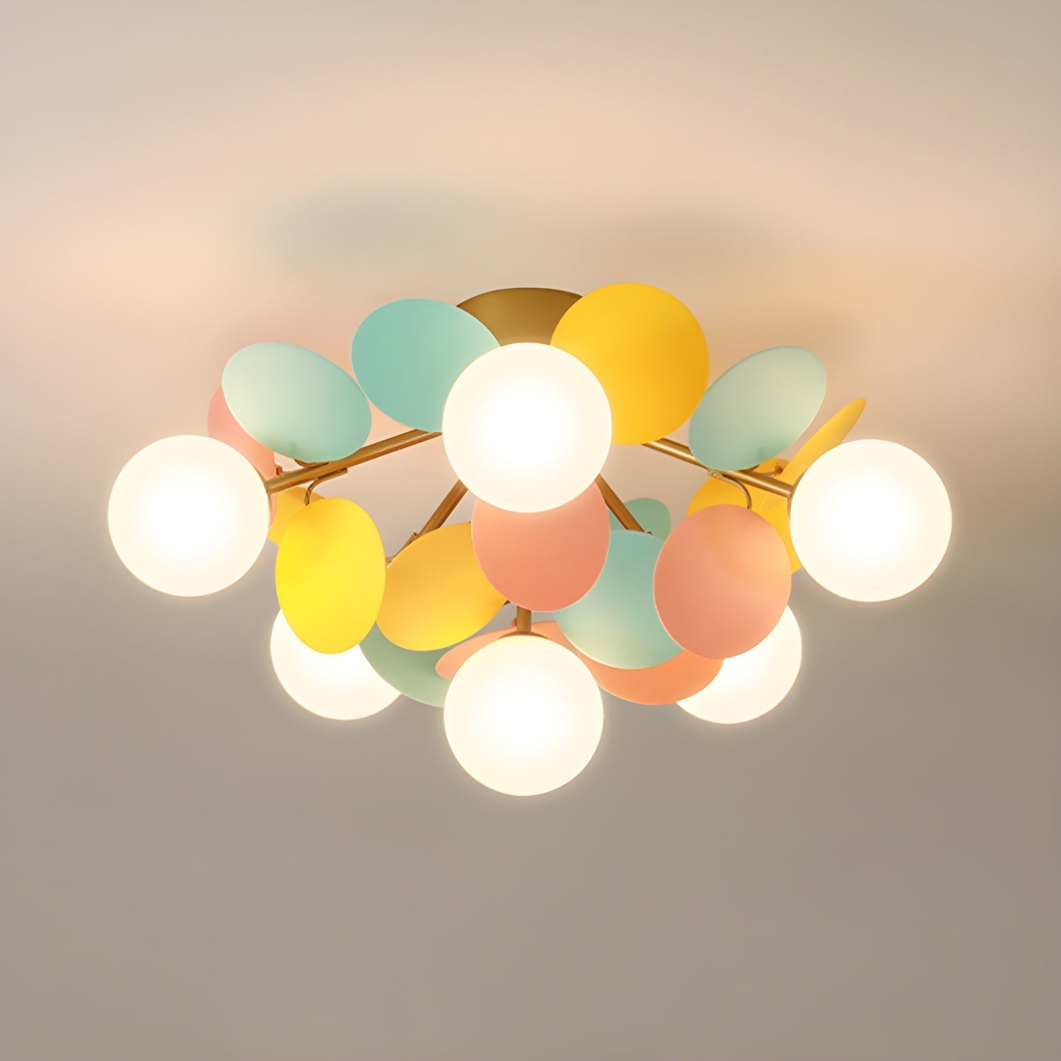 Solara Plafonnier Rond Macaron aux Couleurs Pastel