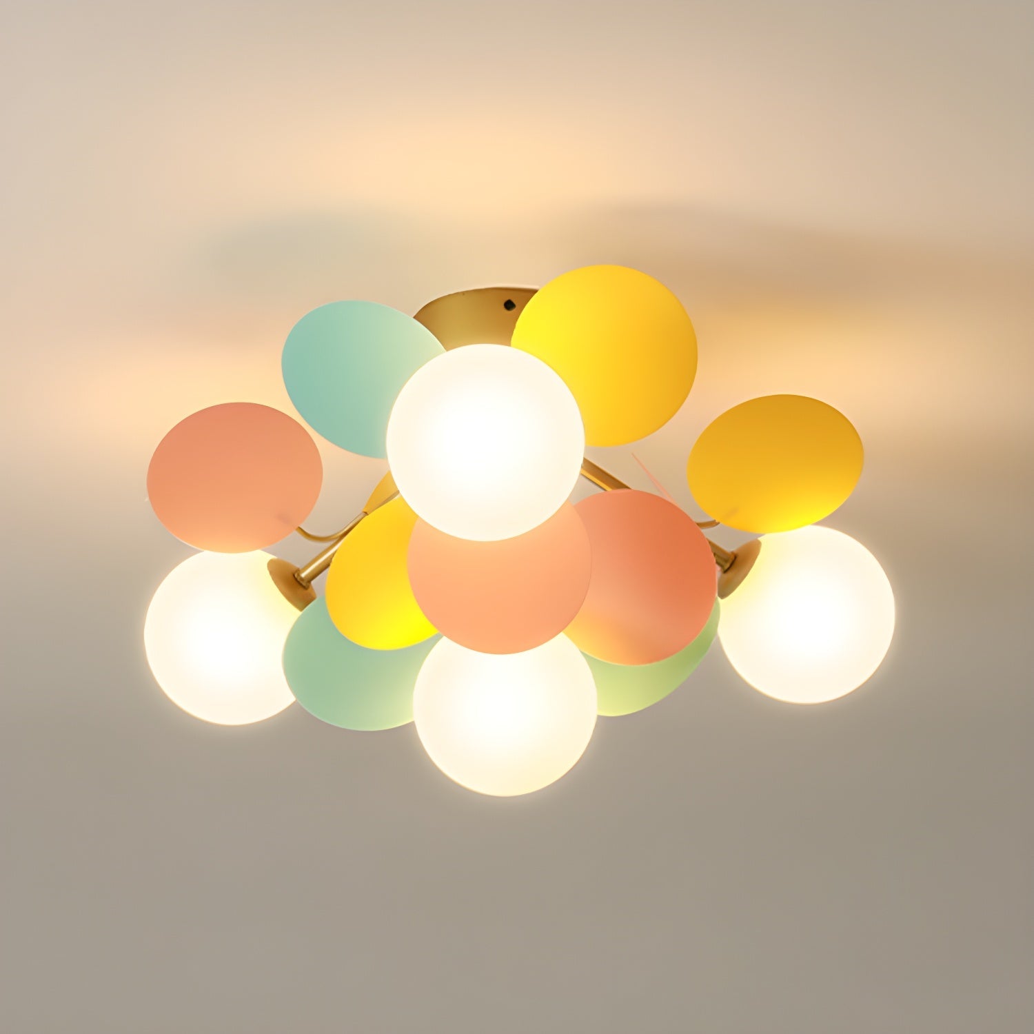 Solara Plafonnier Rond Macaron aux Couleurs Pastel