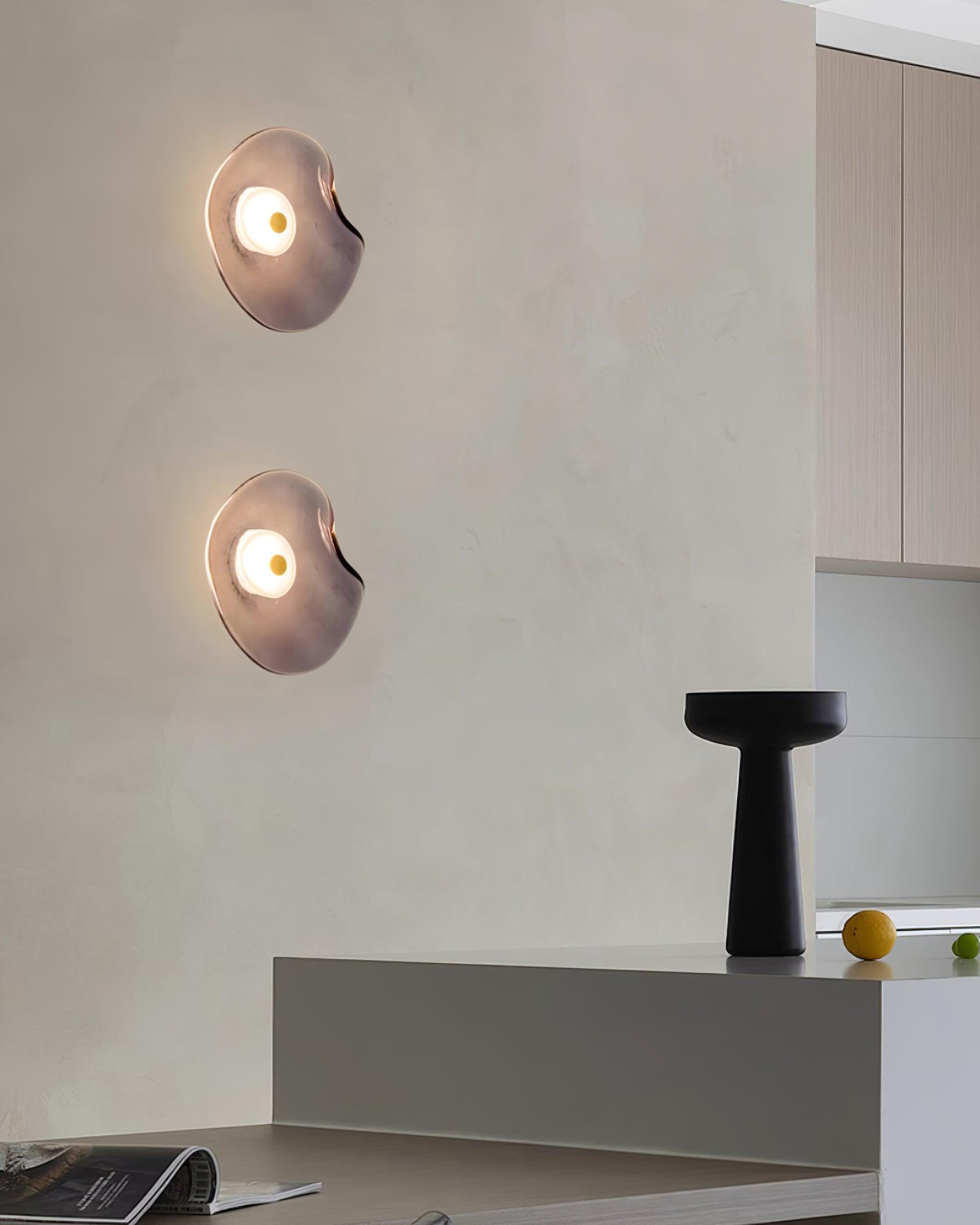 Lunara Appliques Murales Élégant Verre Ambre