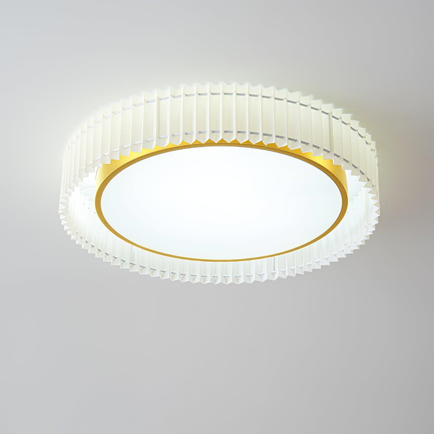 Corinila Plafonnier Ronde Plissée en Tissu