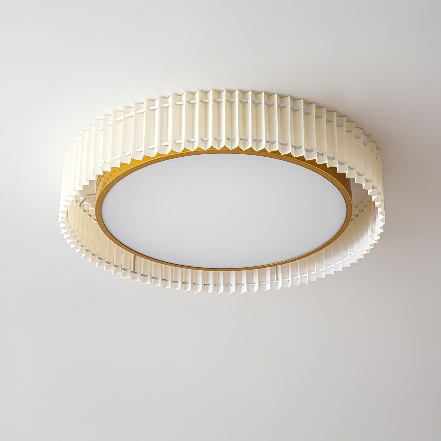 Corinila Plafonnier Ronde Plissée en Tissu