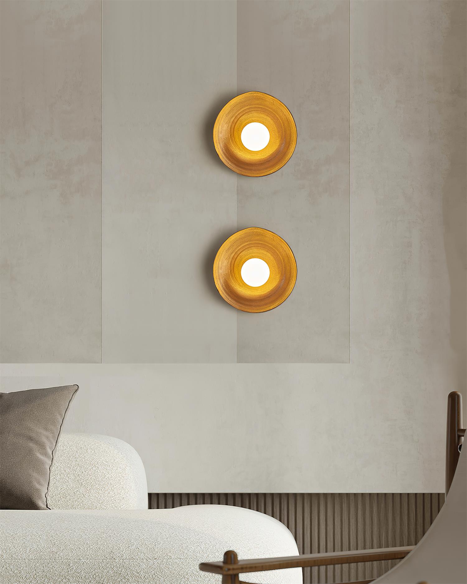 Virelli Applique Murale Disque en Fibre de Verre Globe en Acrylique pour Chaleur Nordique