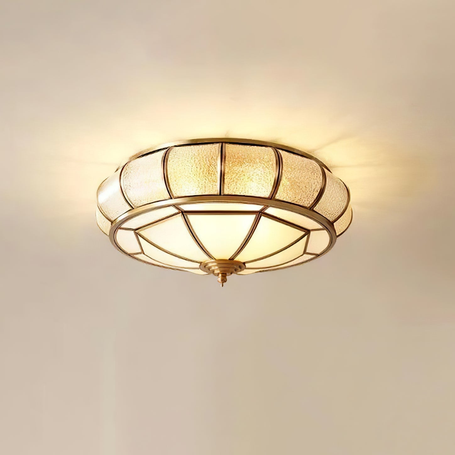 Zothaus Traditional Round Textured Glass Ceiling Light