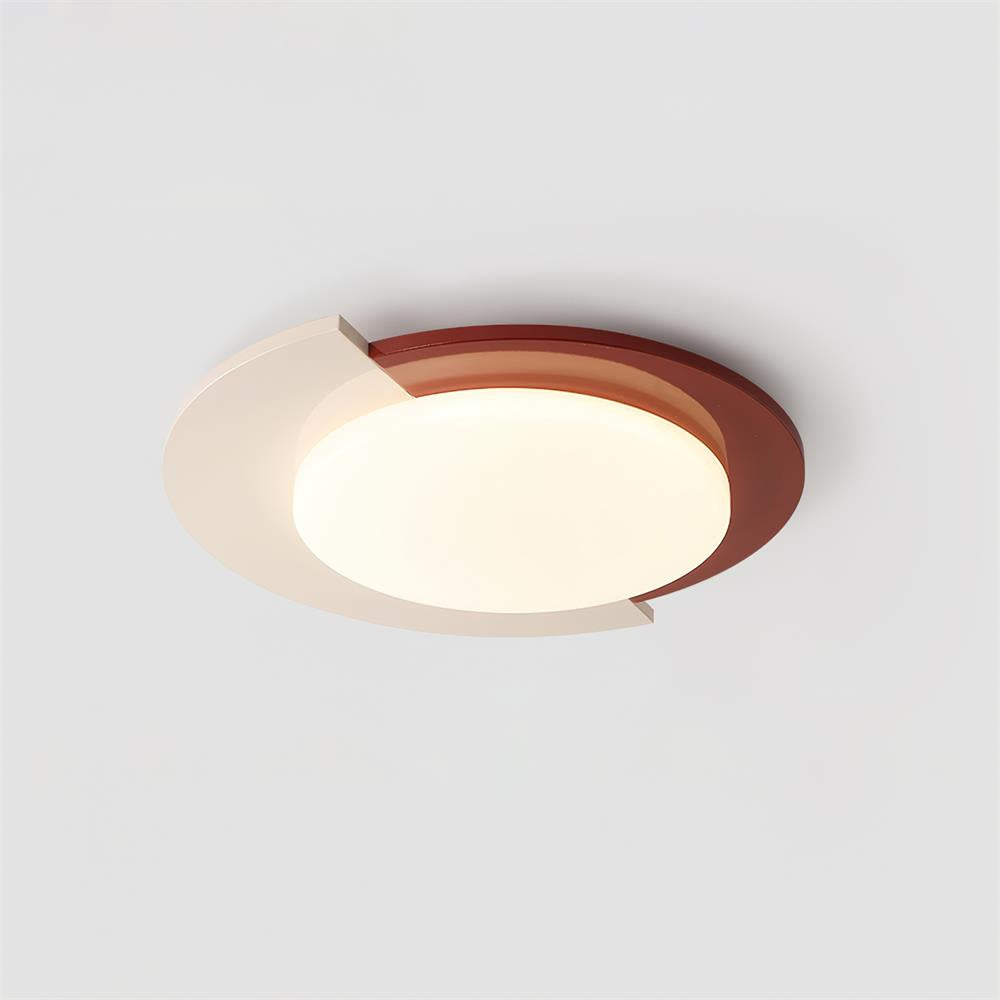Toina Lumière de Plafond Bicolore Rouge Ivoire Minimaliste