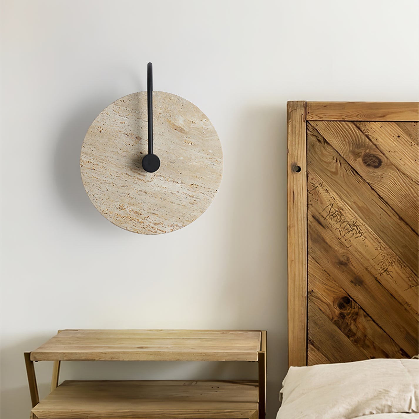 Kara Applique Murale Minimaliste en Travertin
