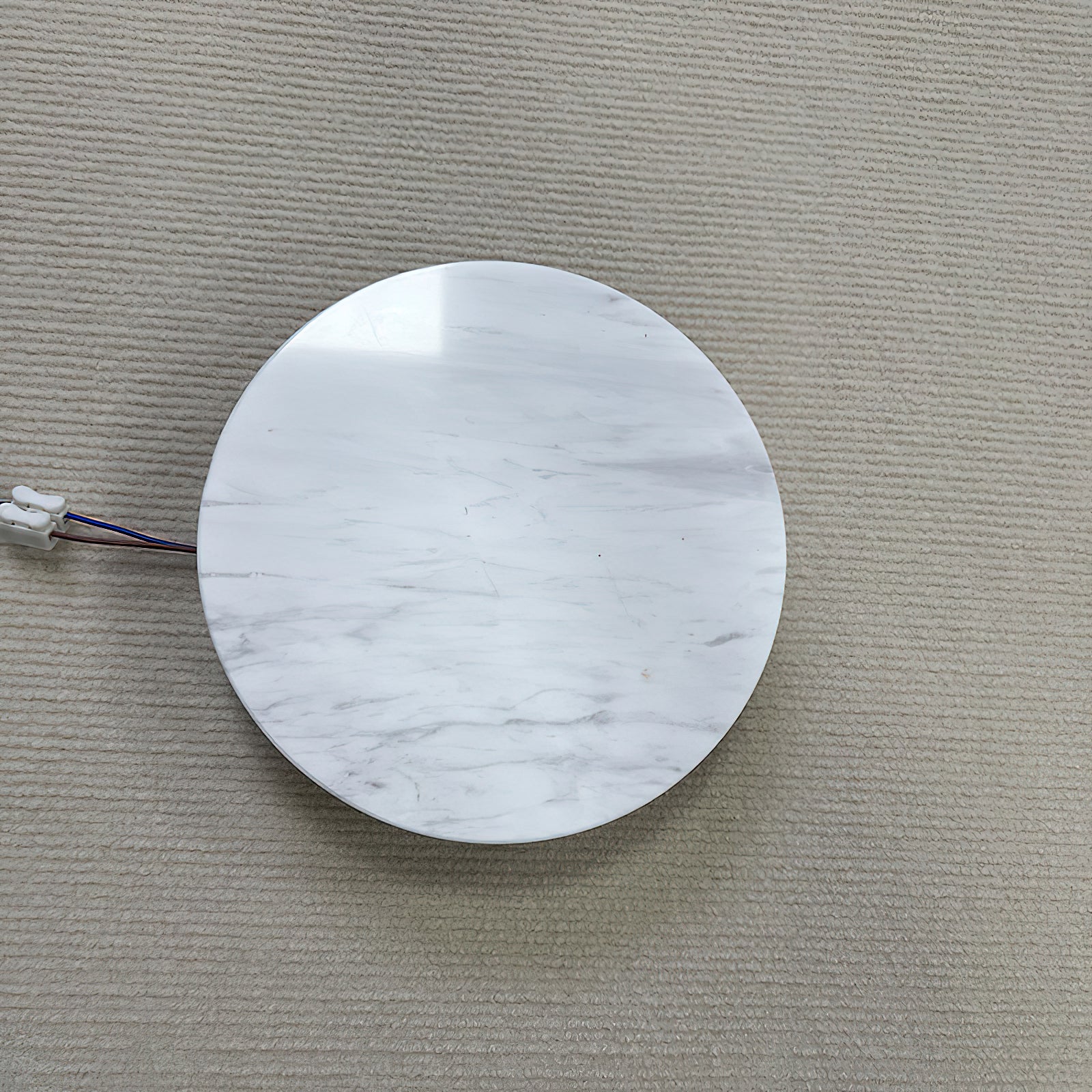 Vasilora Applique Murale Ronde en Marbre Blanc Moderne Minimaliste