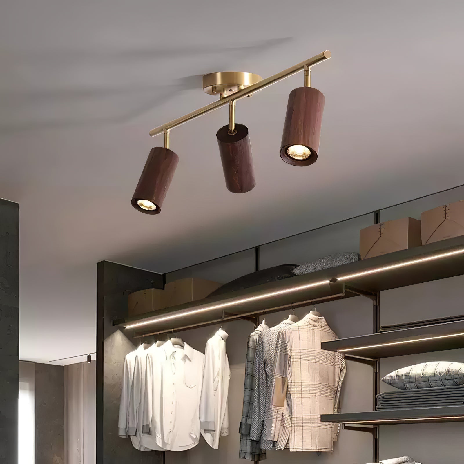 Usolila Lampe Plafonnier Moderne Minimaliste en Bois