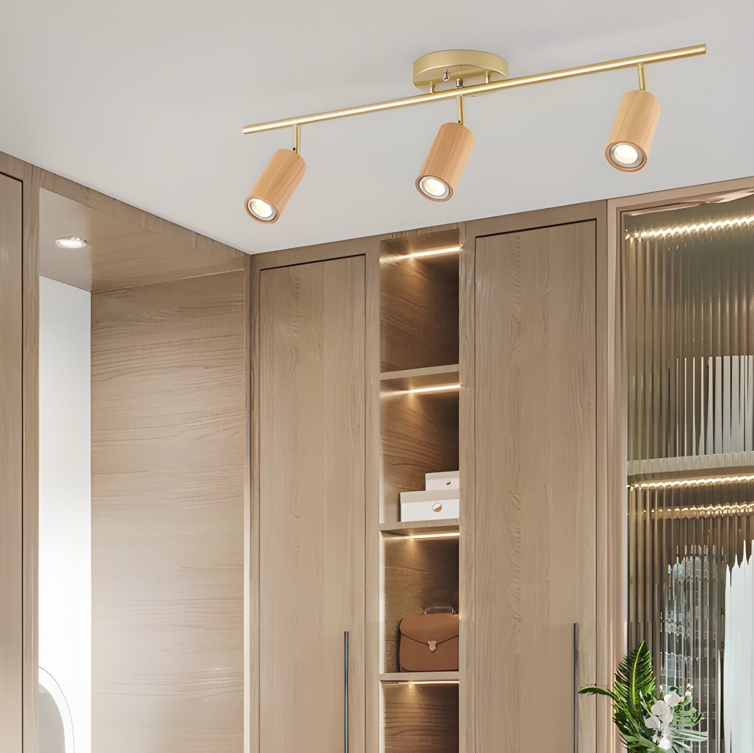 Usolila Lampe Plafonnier Moderne Minimaliste en Bois