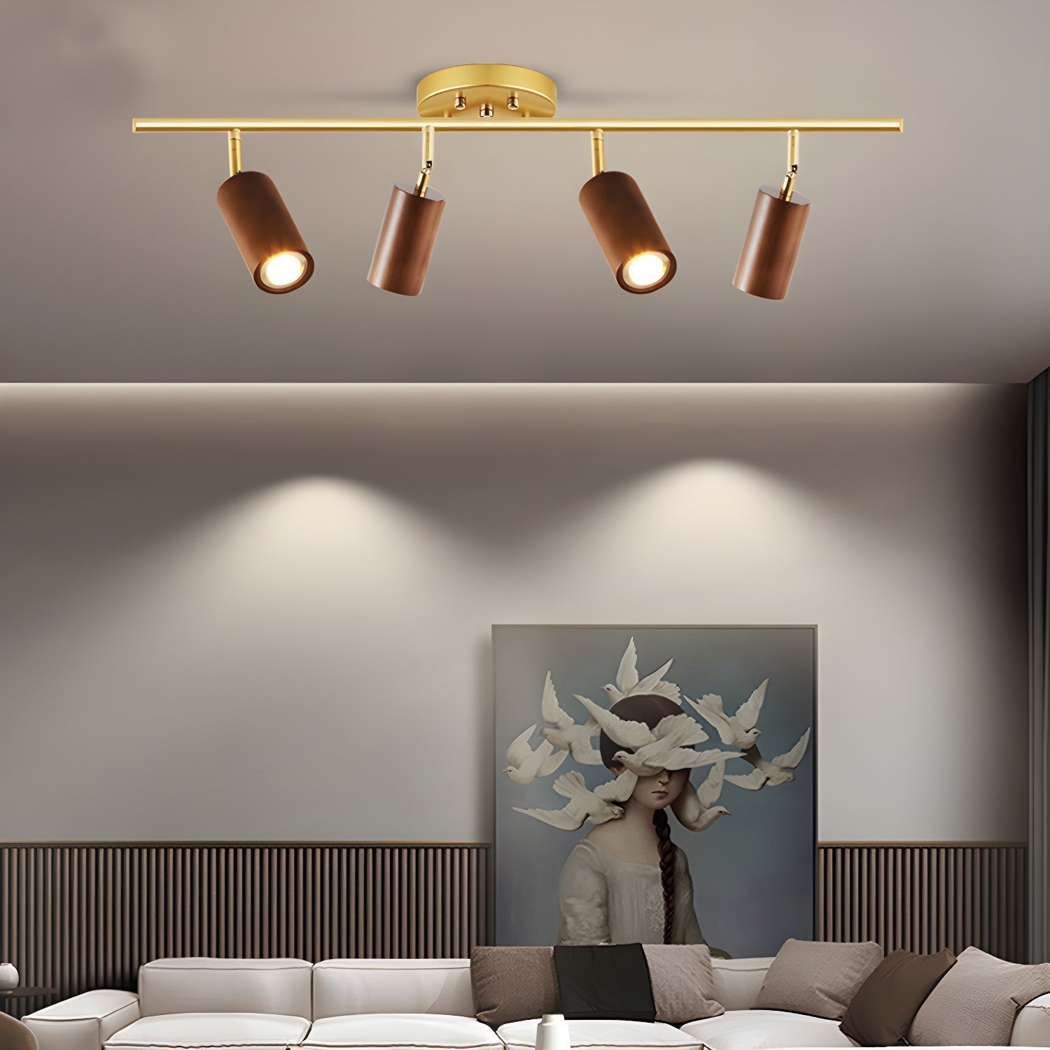 Usolila Lampe Plafonnier Moderne Minimaliste en Bois