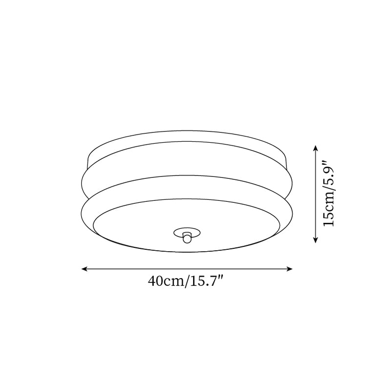 Lampe Plafond Disque en Verre Double-Couche Bois de Noyer Minimaliste