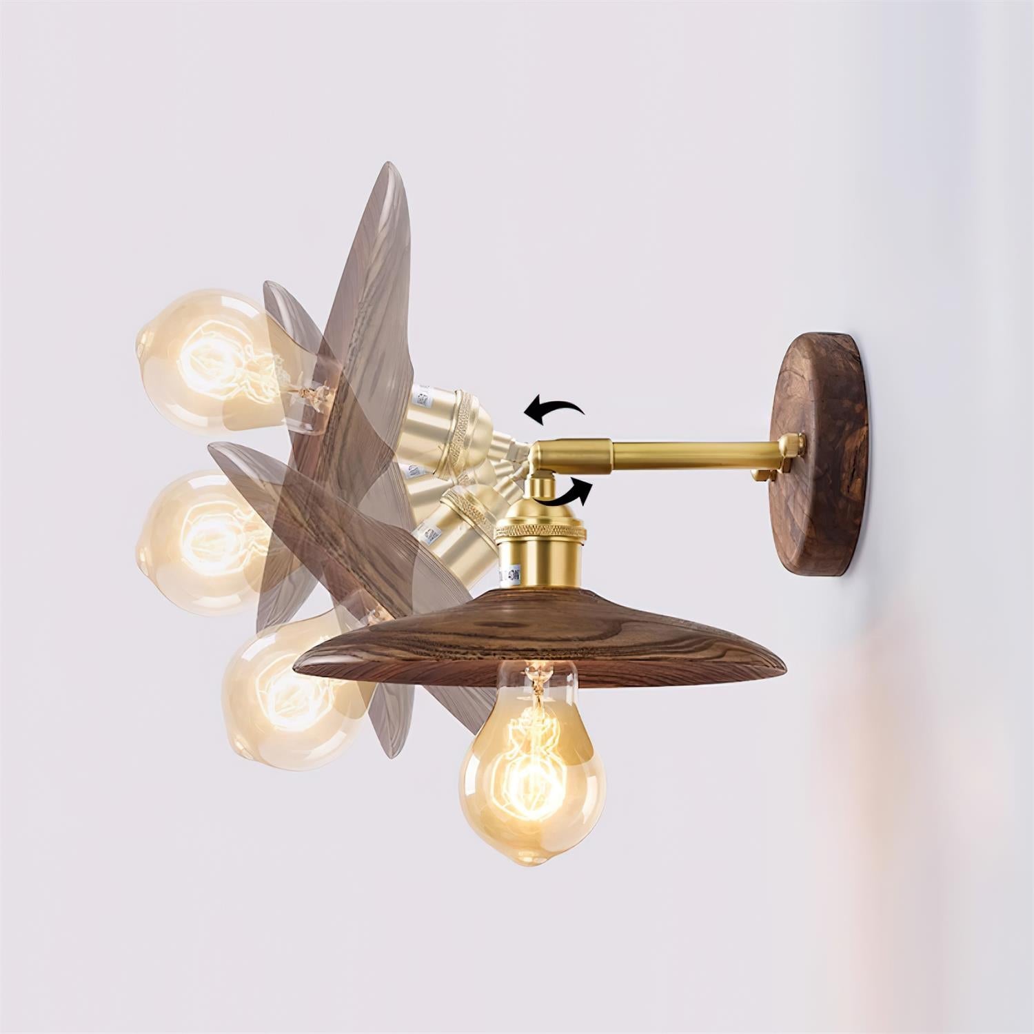 Runia Applique Murale Rotative en Bois